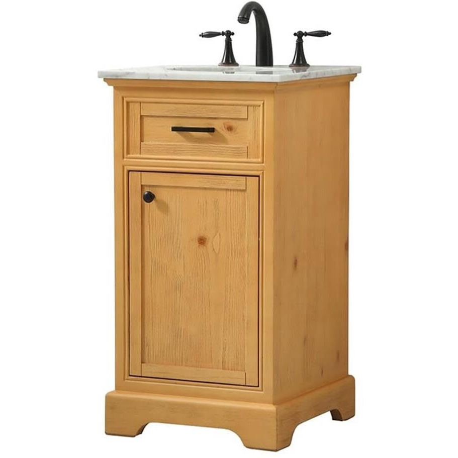 Elegant Decor Americana 19" Aluminum MDF Single Bathroom Vanity in Natural Wood