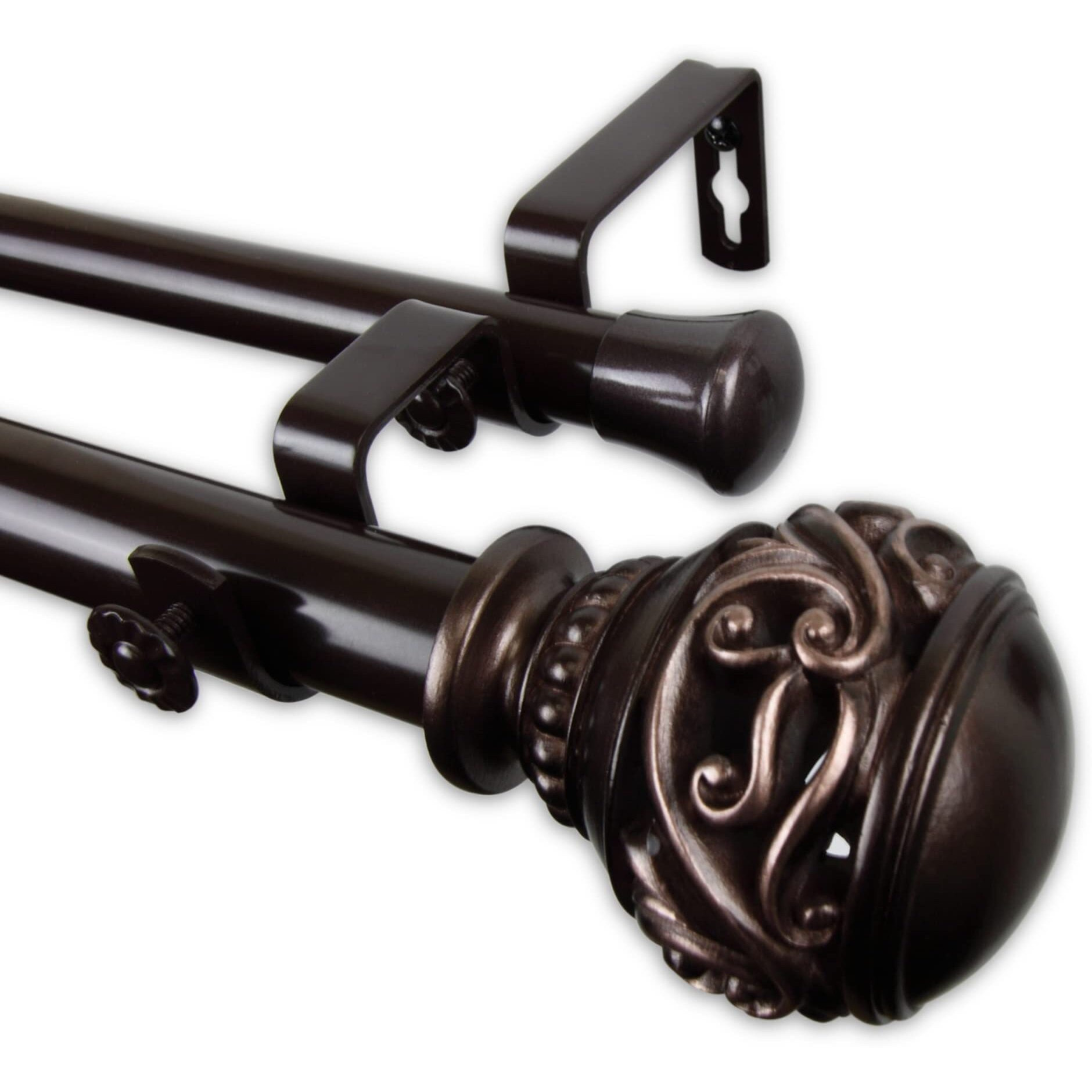 Rod Astamoda Leon Double Curtain 1" OD 48-84 inch - Bronze