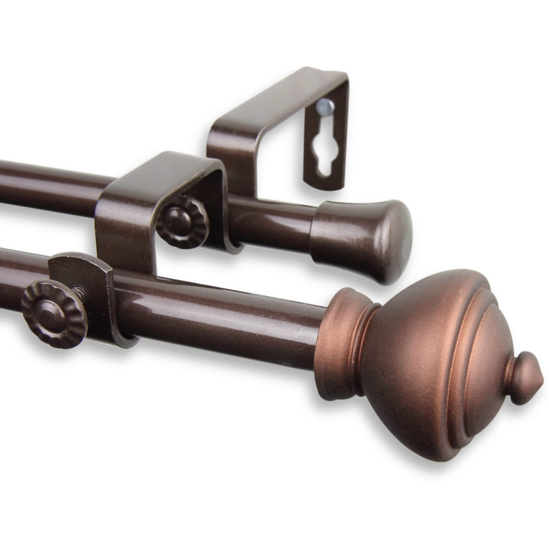 Rod Astamoda Giannie Double Curtain 5/8 inch Dia. 48-84 Inch - Cocoa