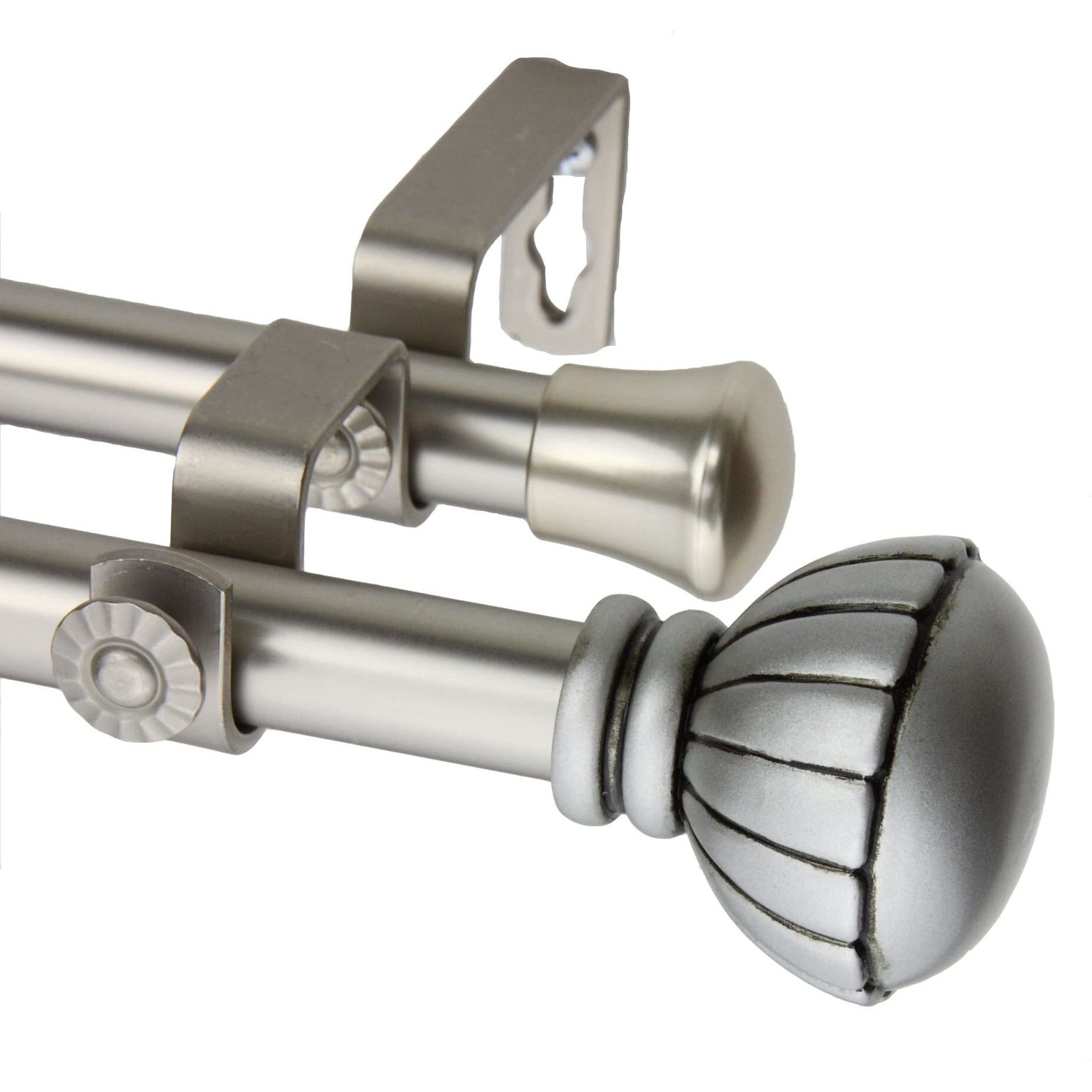 Rod Astamoda Yulania Double Curtain 3/4 inch Dia. 48-84" - Satin Nickel