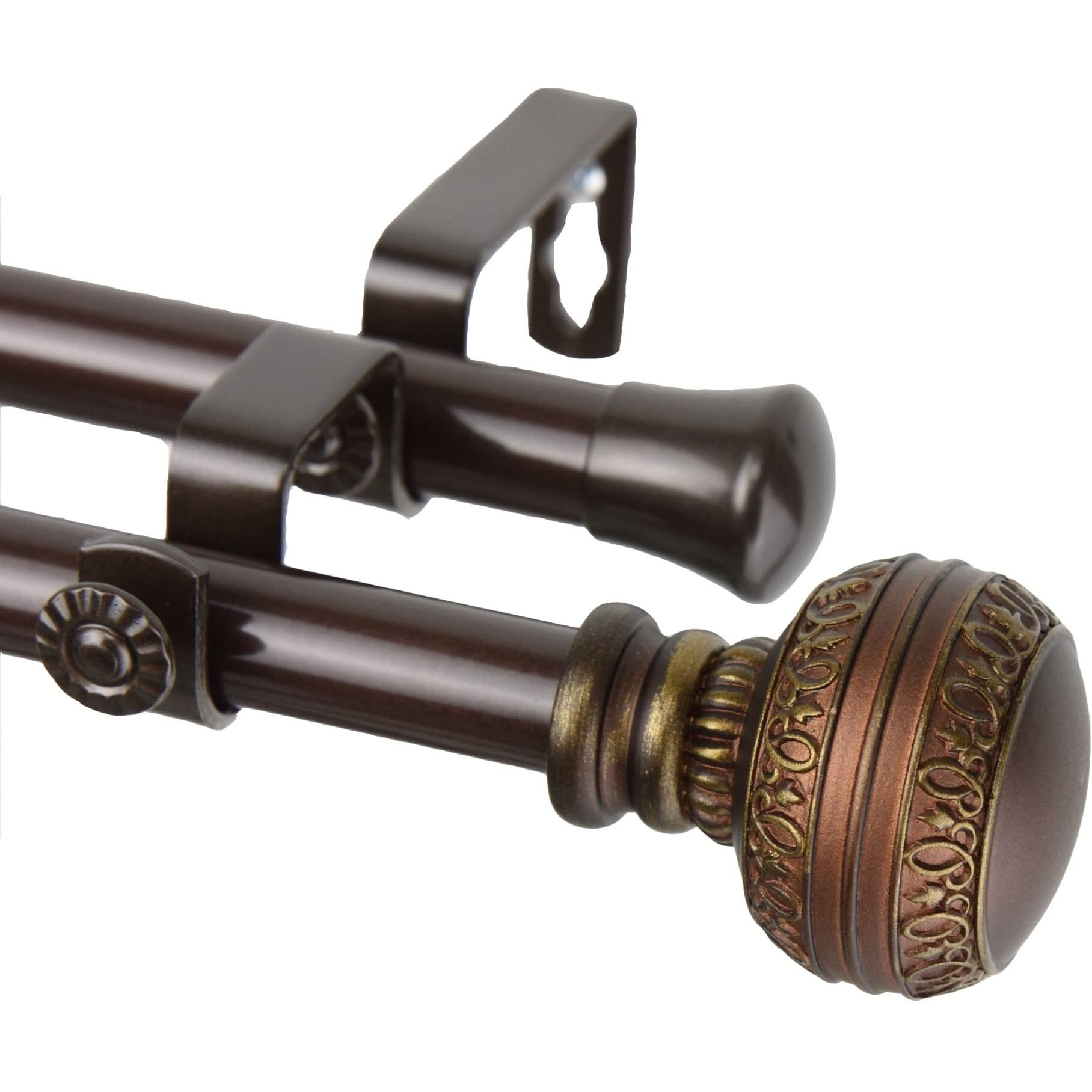 Rod Astamoda Dolly Double Curtain 3/4 inch Dia. 48-84" - Cocoa