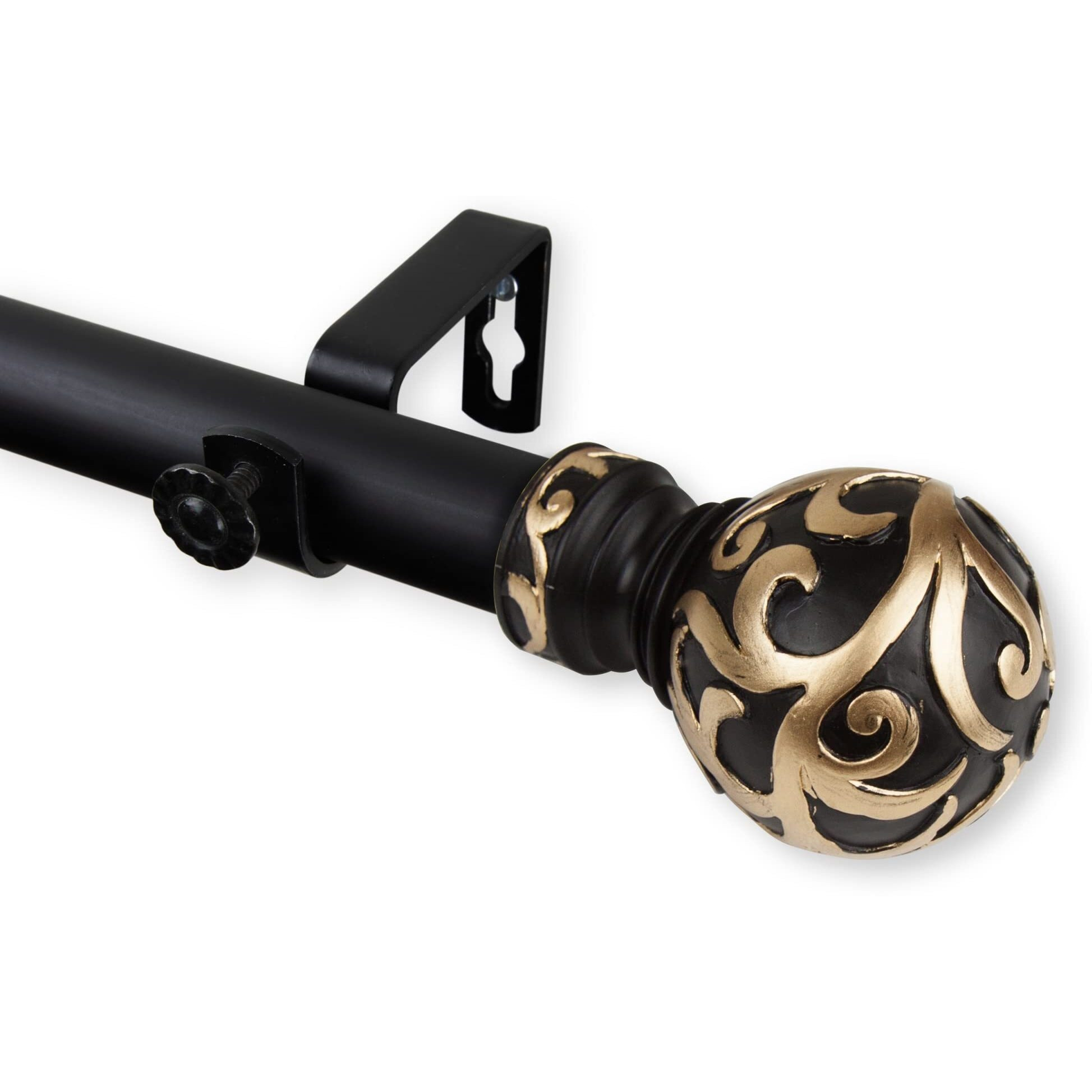 Rod Astamoda Terreca Curtain 1" OD 48-84 inch - Black