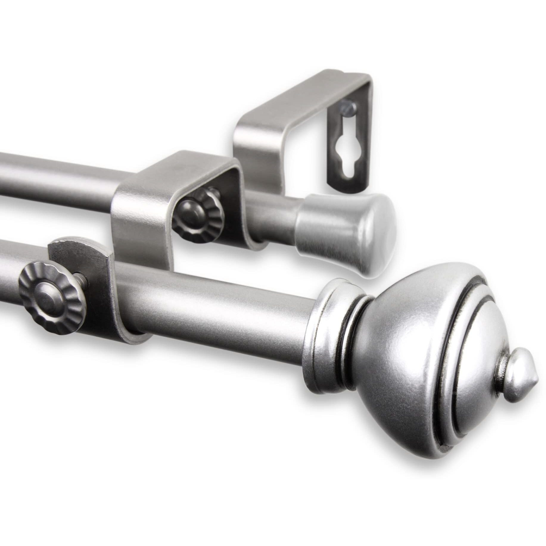 Rod Astamoda Giannie Double Curtain 5/8 inch Dia. 84-120 Inch - Satin Nickel