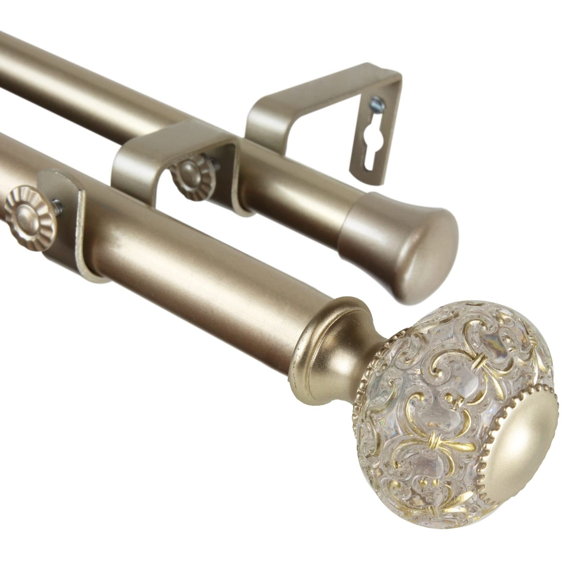Rod Astamoda Elyse Double Curtain 1" OD 28-48 inch - Gold