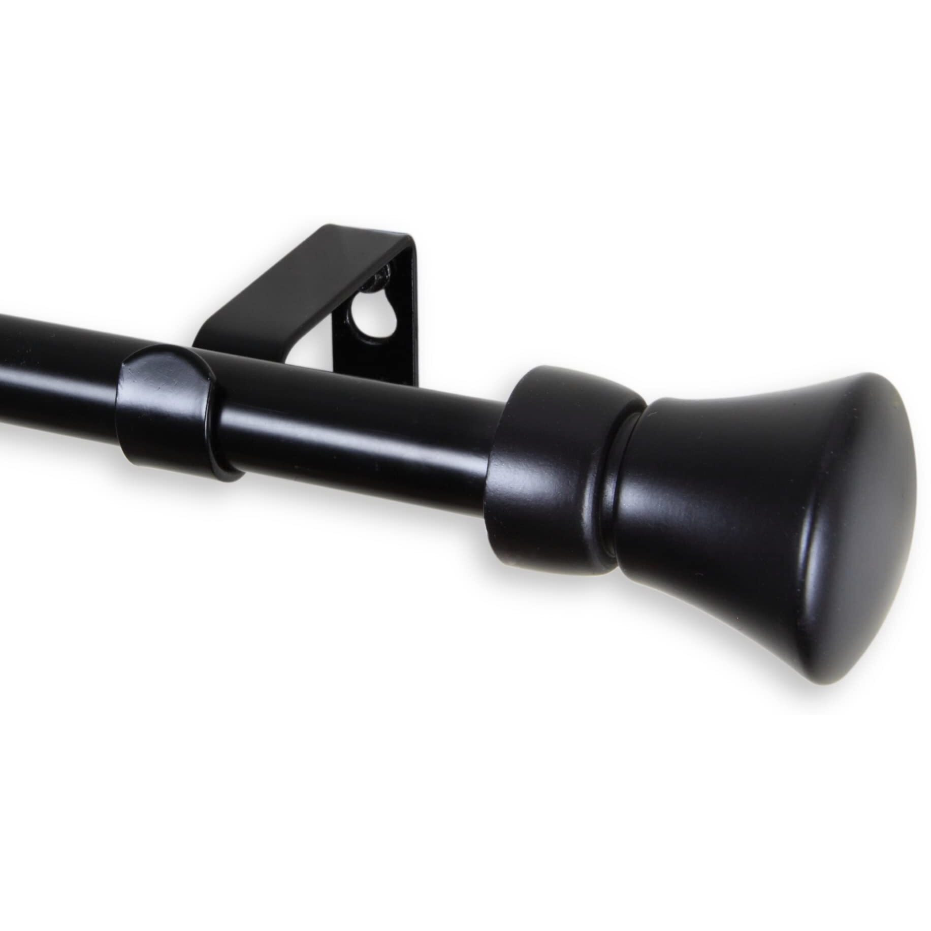 Rod Astamoda Lewis Curtain 5/8 inch Dia. 28-48 Inch - Black