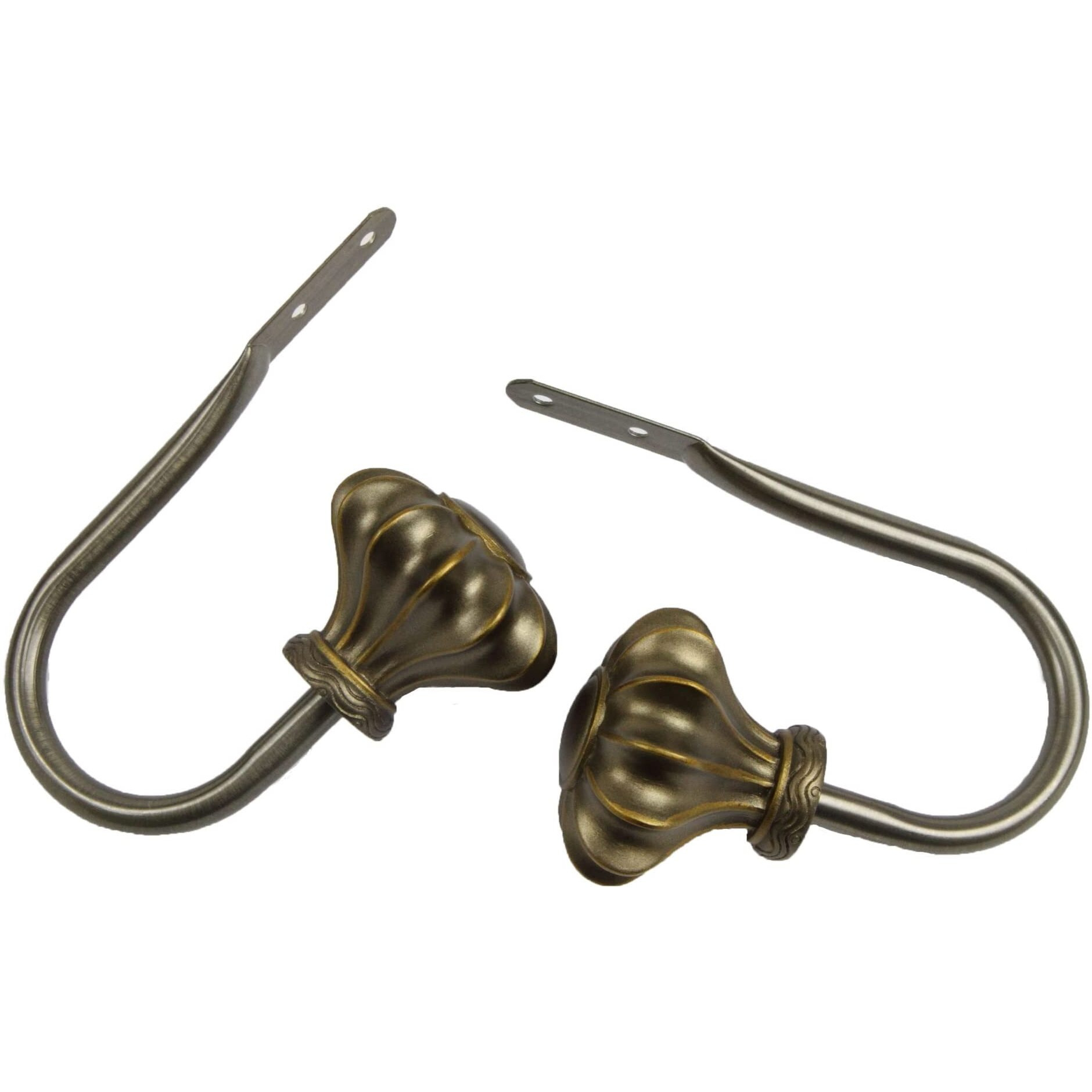 Rod Astamoda Gusto Holdback Pair - Antique Brass
