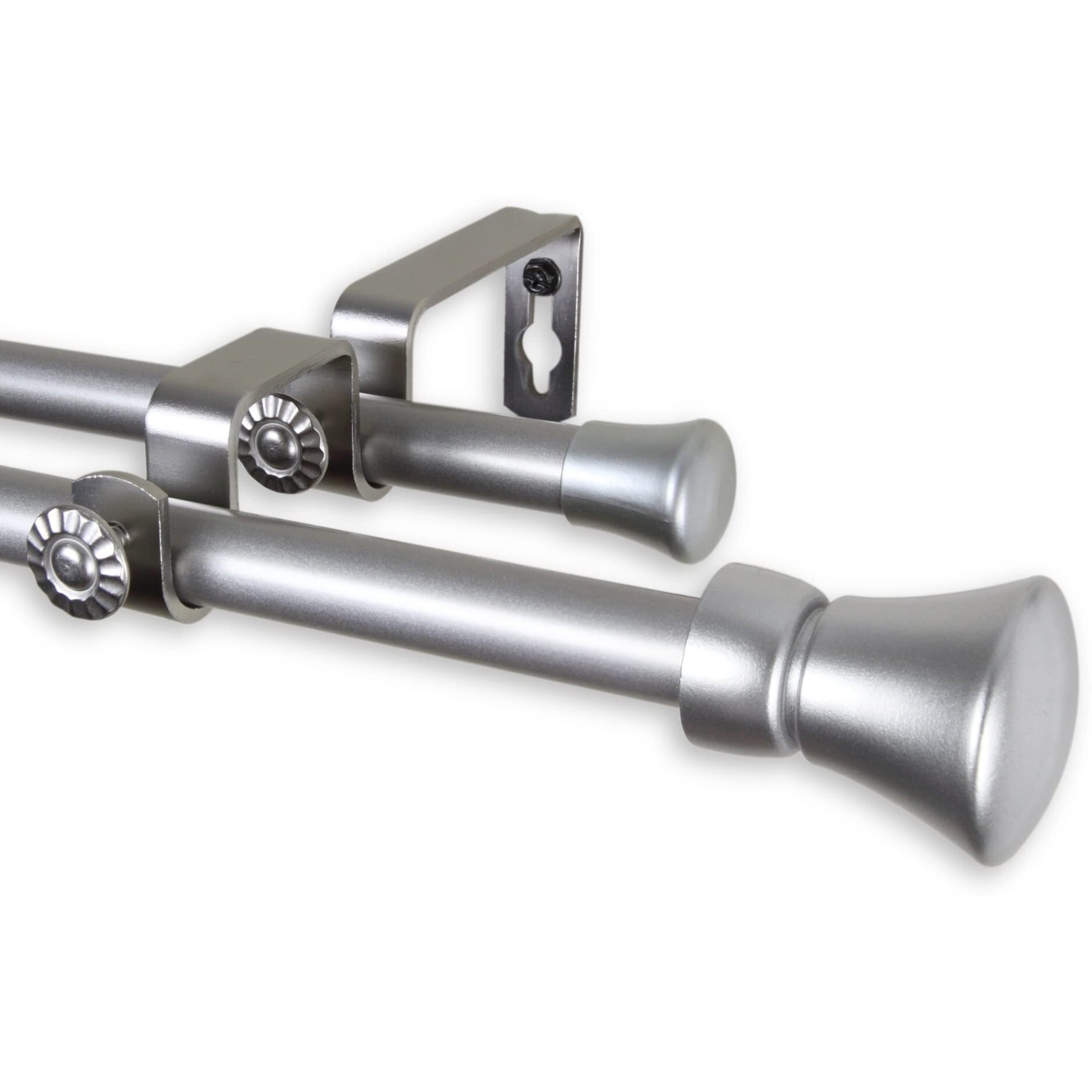 Rod Astamoda Lewis Double Curtain 5/8 inch Dia. 28-48 Inch - Satin Nickel