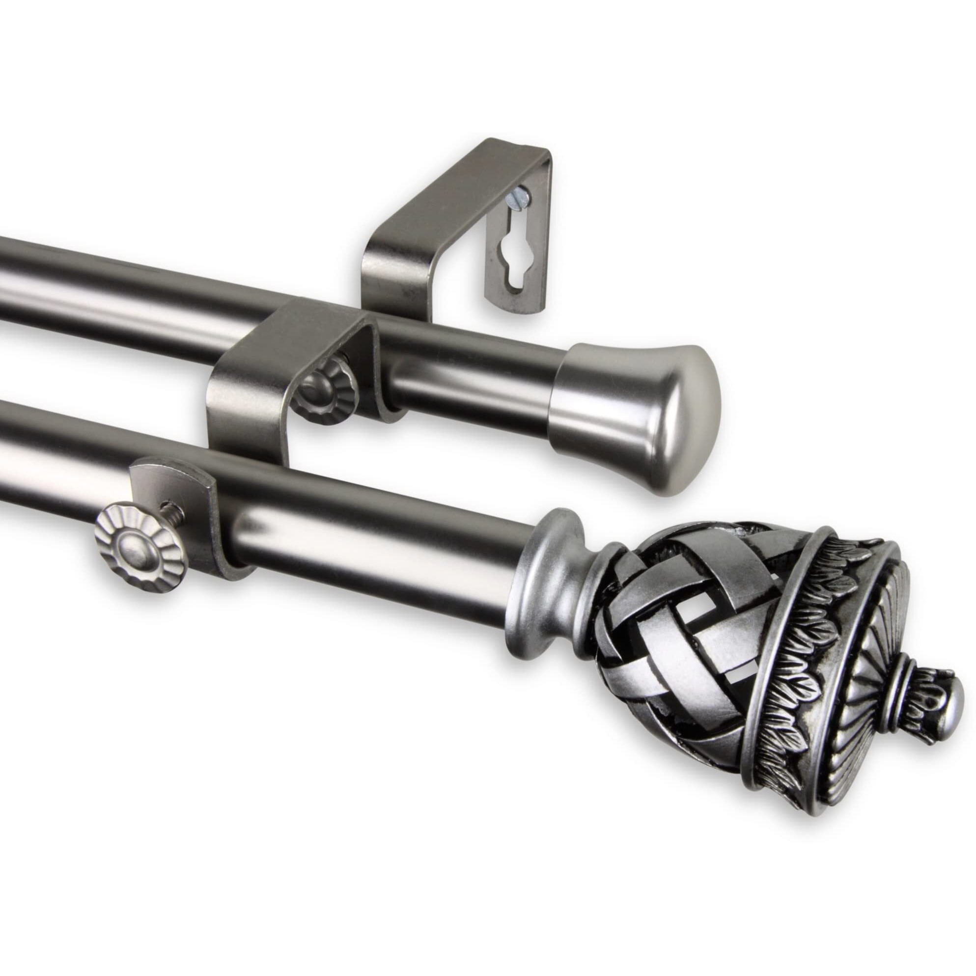Rod Astamoda Araceli Double Curtain 3/4 inch Dia. 120-170" - Satin Nickel