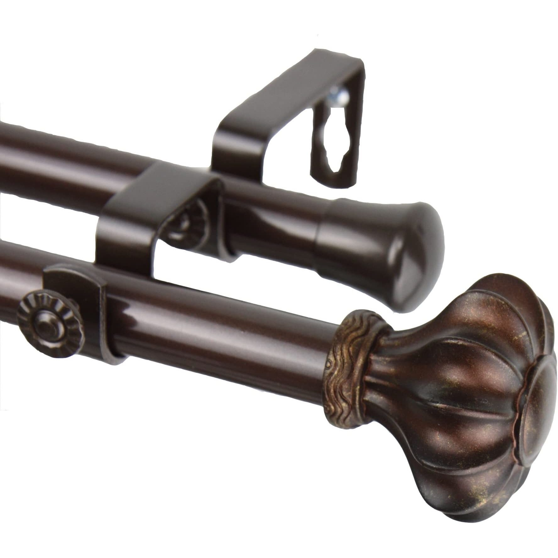 Rod Astamoda Gusto Double Curtain 3/4 inch Dia. 120-170" - Cocoa
