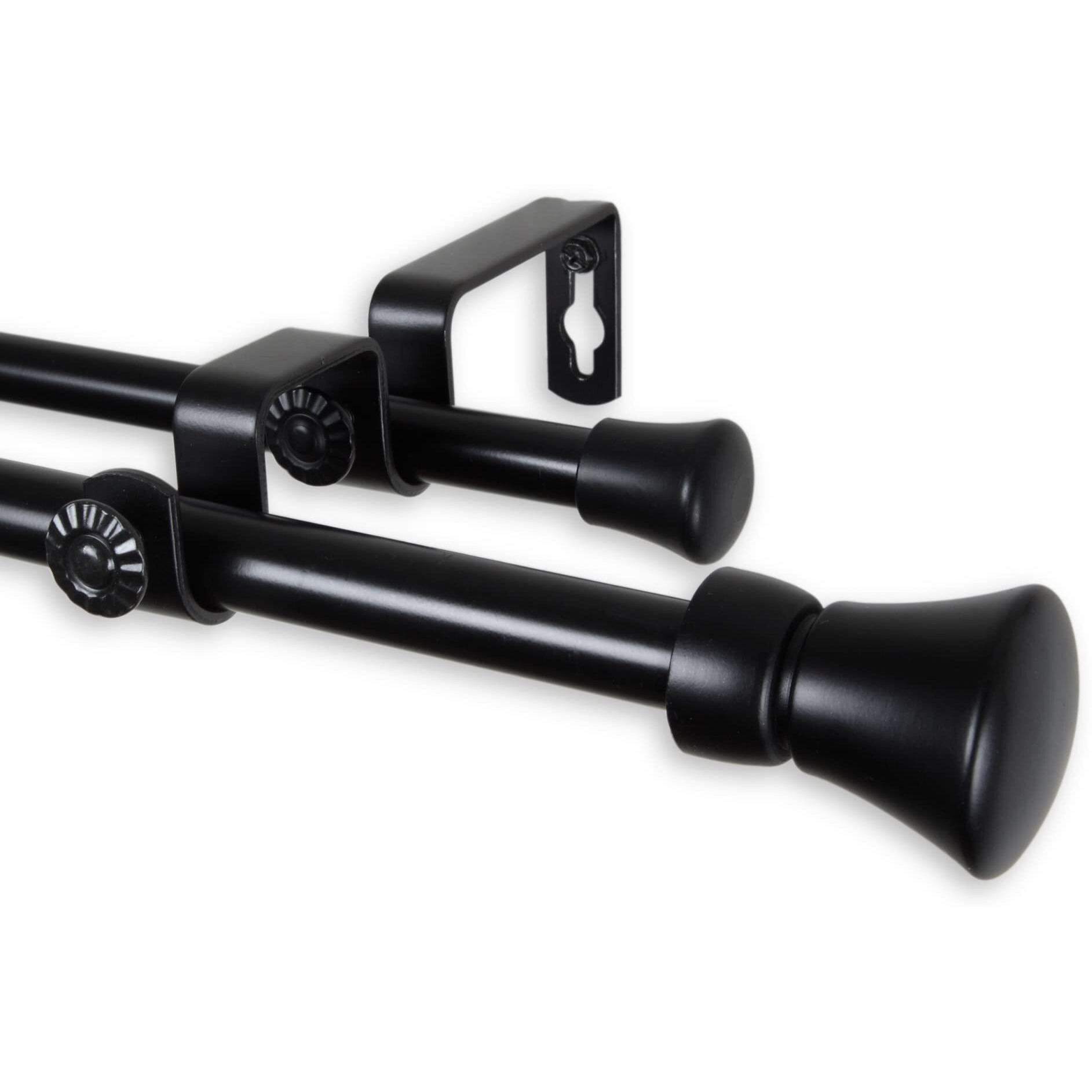 Rod Astamoda Lewis Double Curtain 5/8 inch Dia. 84-120 Inch - Black