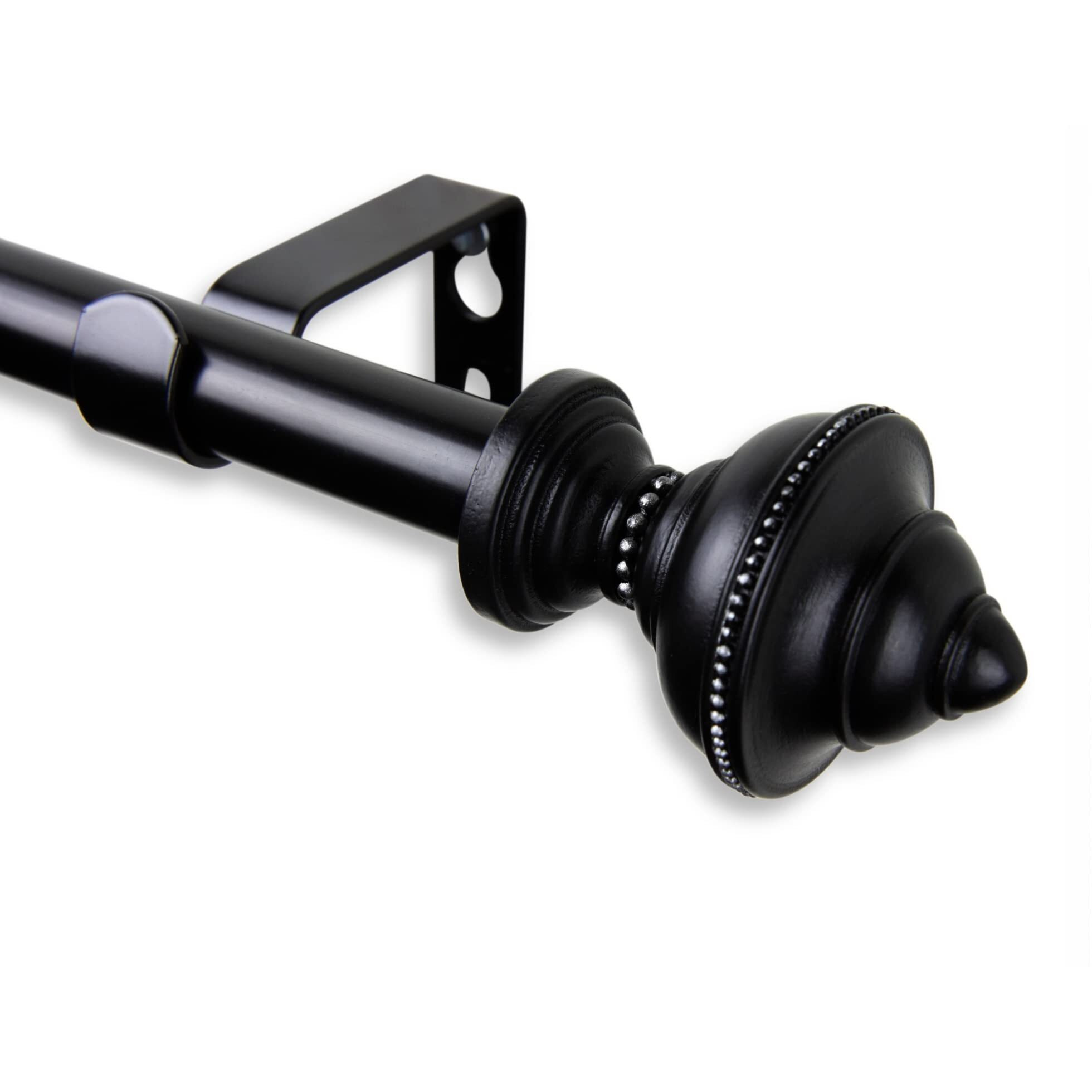 Rod Astamoda Augustus Curtain 5/8 inch Dia. 48-84 Inch - Black