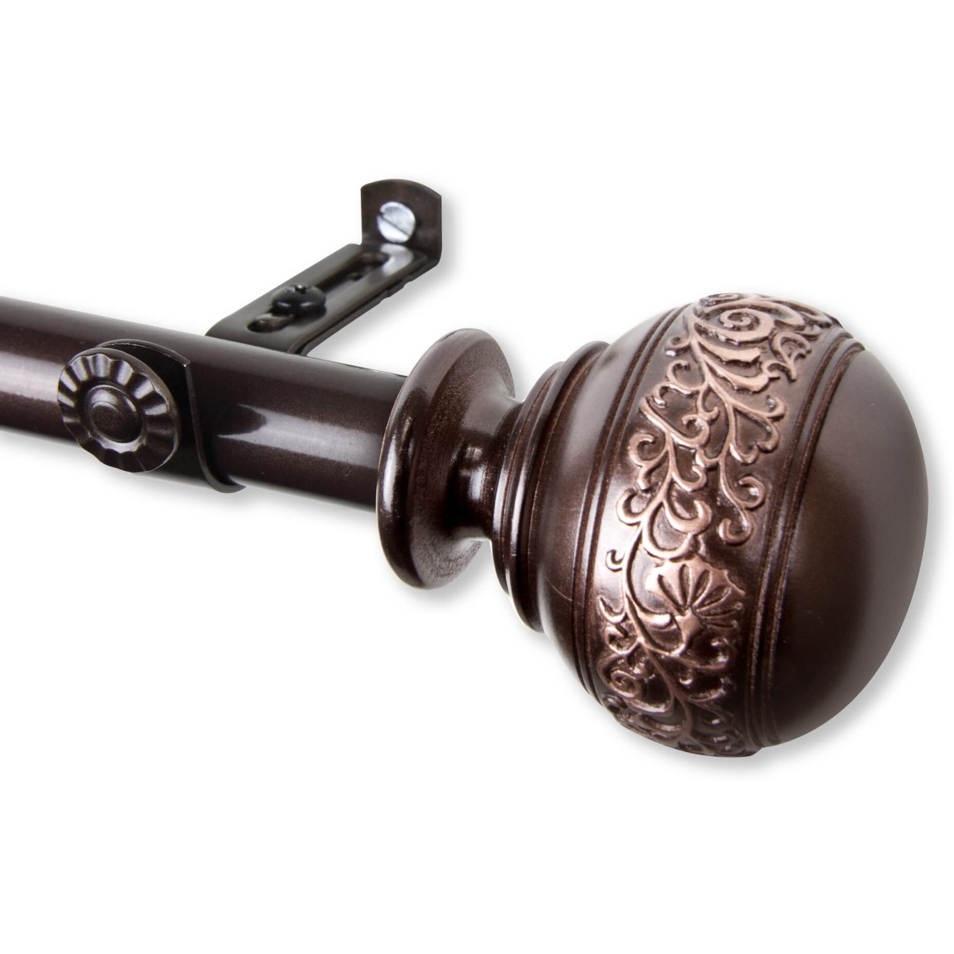 Rod Astamoda Caliendra Curtain 3/4 inch Dia. 66-120" - Cocoa