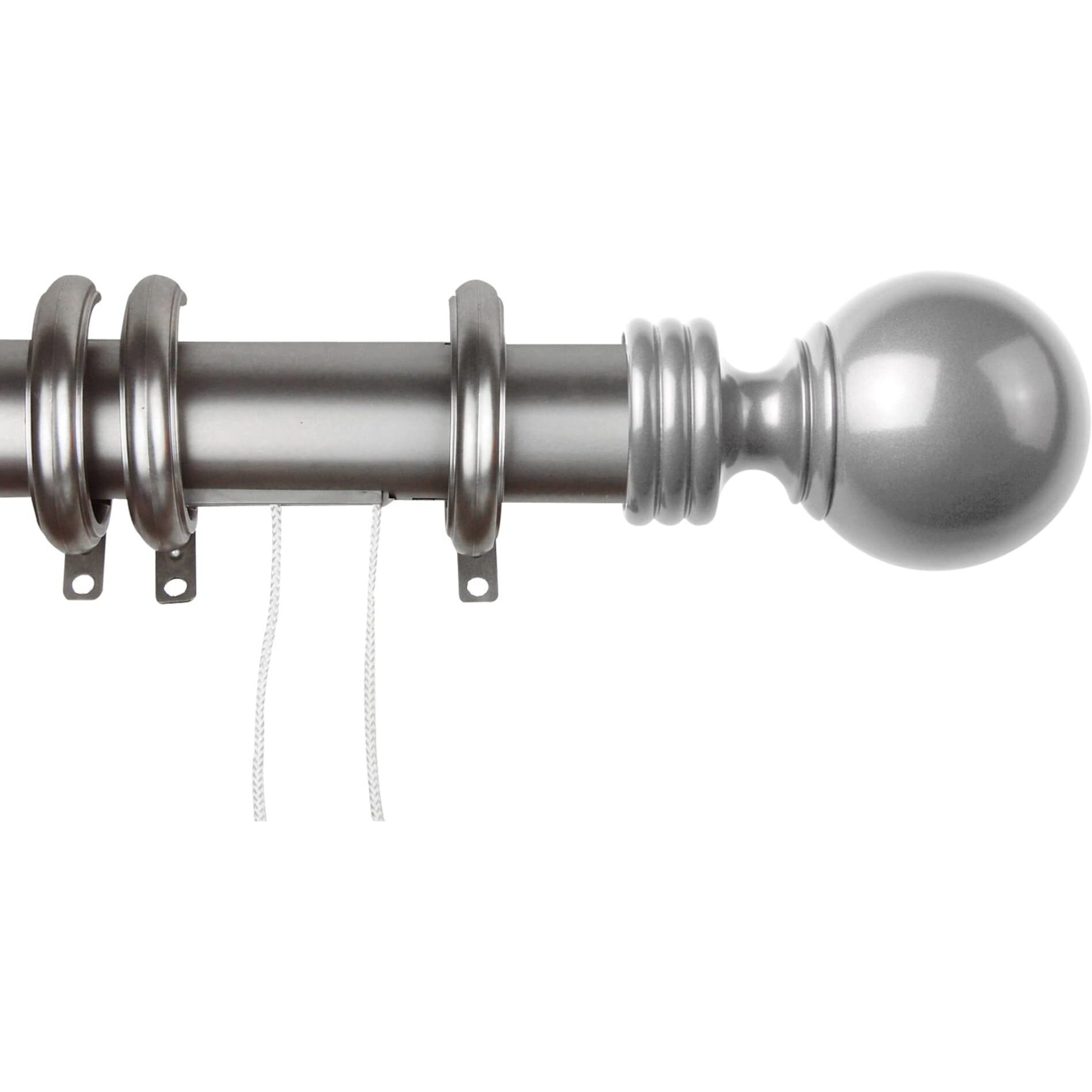 Rod Astamoda Archie Decorative Traverse w/Rings 84"-156" - Satin Nickel