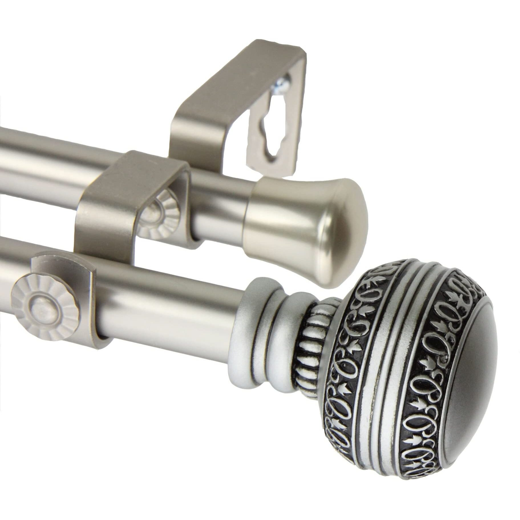 Rod Astamoda Dolly Double Curtain 3/4 inch Dia. 28-48" - Satin Nickel