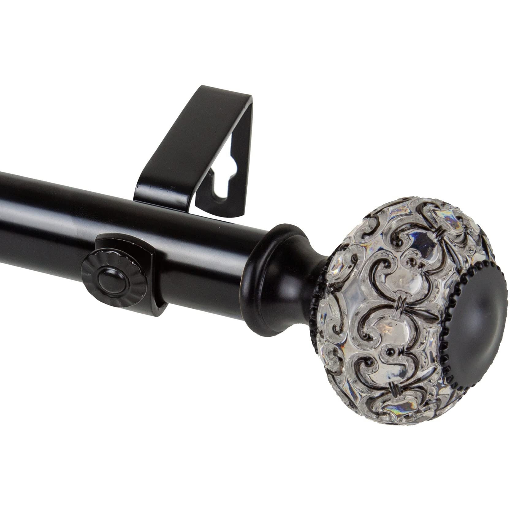 Rod Astamoda Elyse Curtain 1" OD 160-240 inch - Black