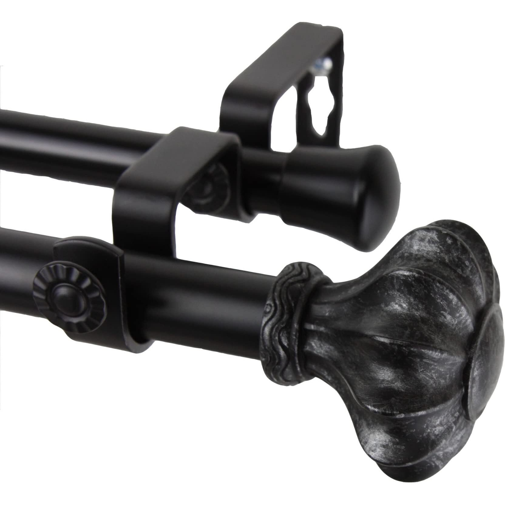 Rod Astamoda Gusto Double Curtain 3/4 inch Dia. 66-120" - Black