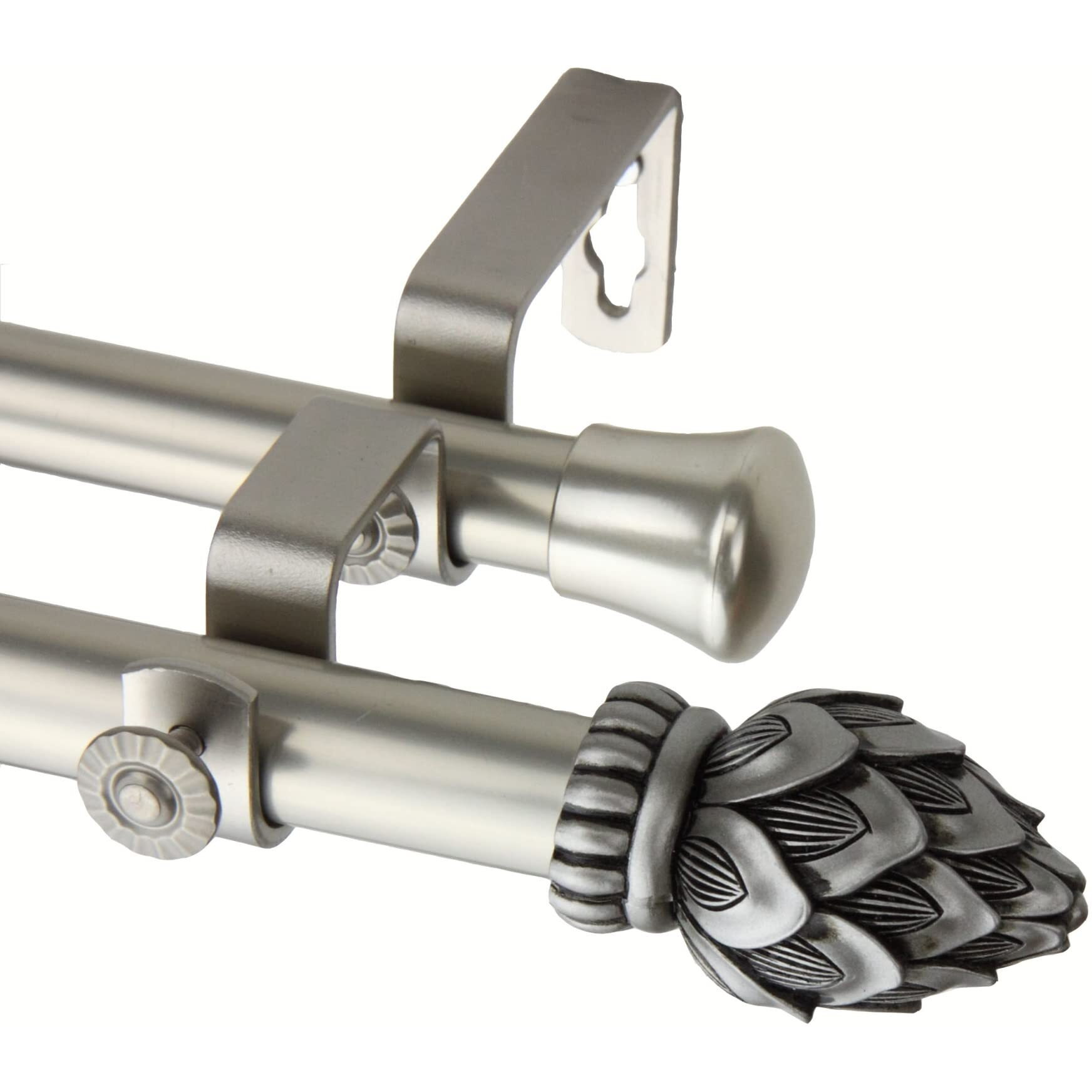 Rod Astamoda Tilia Double Curtain 3/4 inch Dia. 28-48" - Satin Nickel