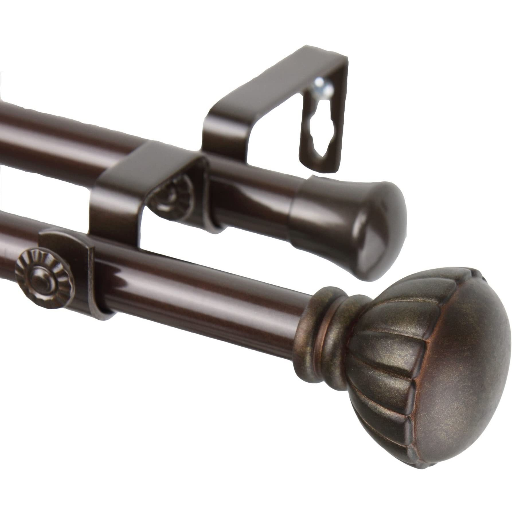 Rod Astamoda Yulania Double Curtain 3/4 inch Dia. 66-120" - Cocoa