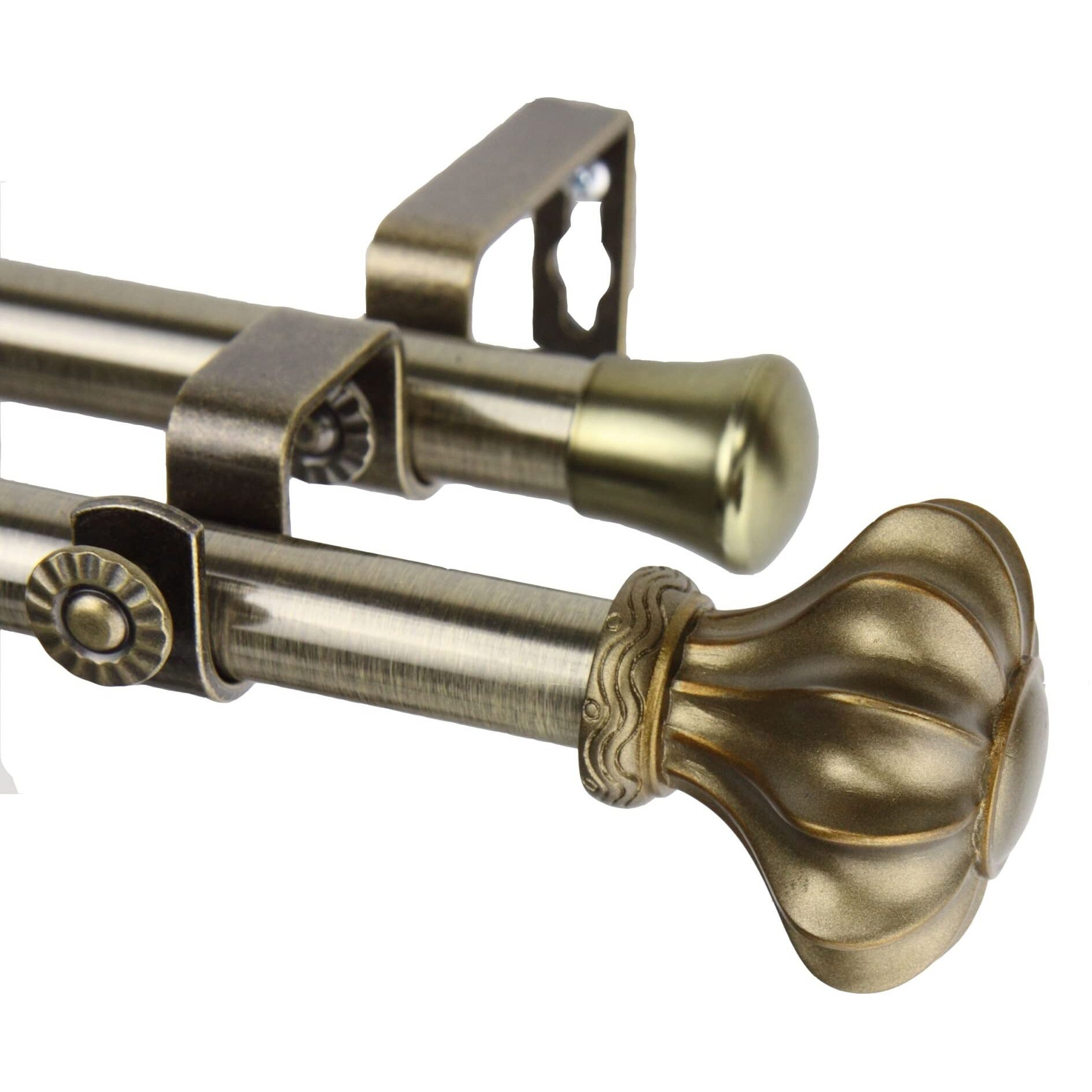 Rod Astamoda Gusto Double Curtain 3/4 inch Dia. 66-120" - Antique Gold