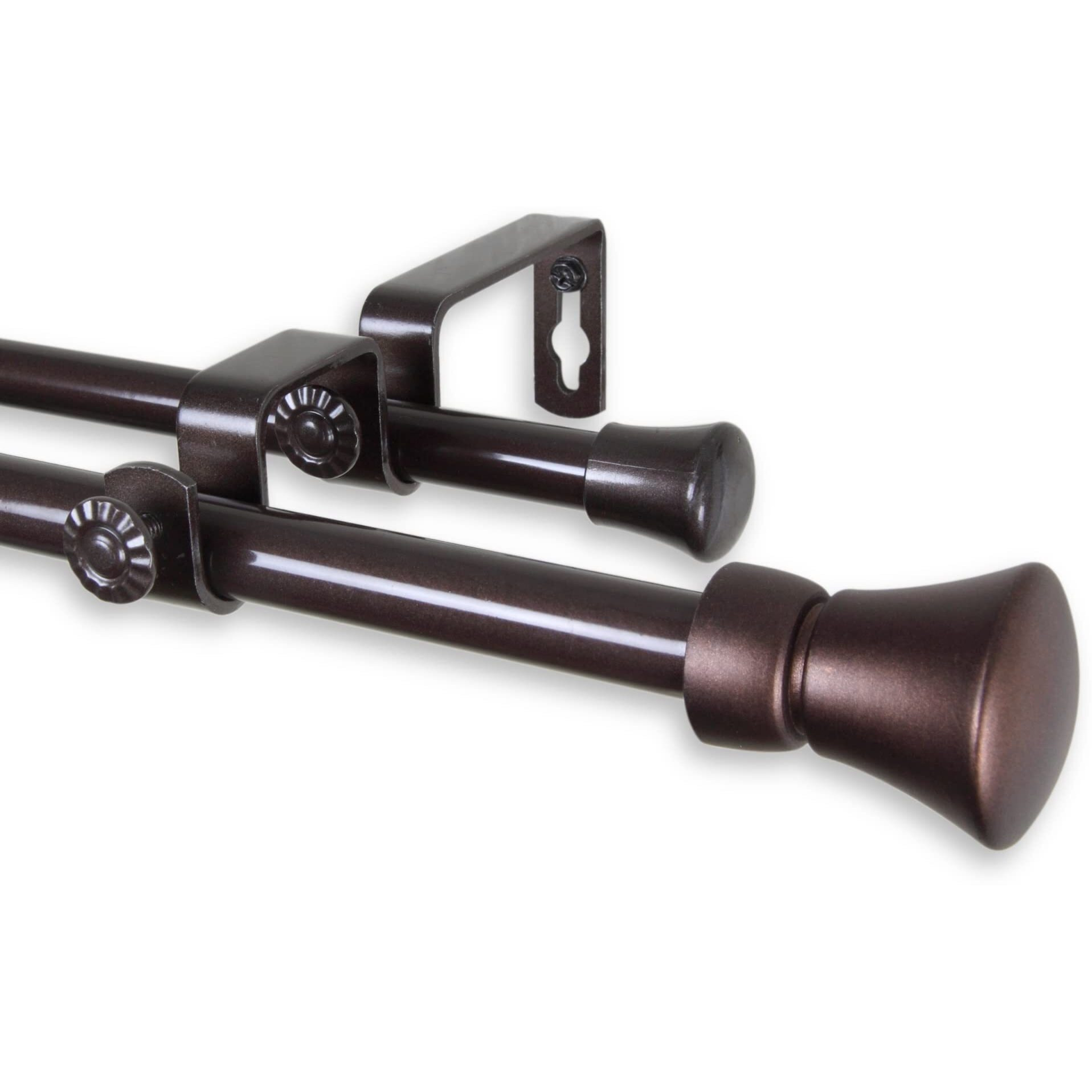 Rod Astamoda Lewis Double Curtain 5/8 inch Dia. 28-48 Inch - Cocoa