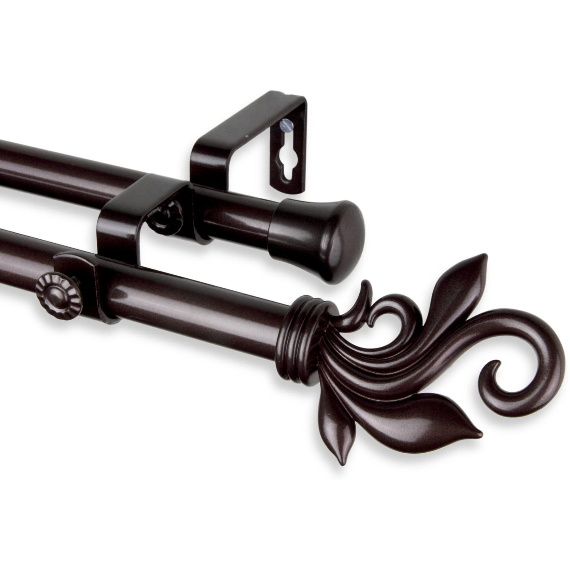 Rod Astamoda Micah Double Curtain 3/4 inch Dia. 28-48" - Cocoa