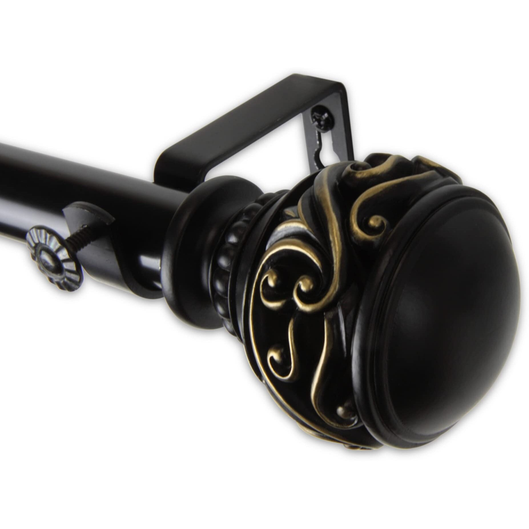 Rod Astamoda Leon Curtain 1" OD 66-120 inch - Black