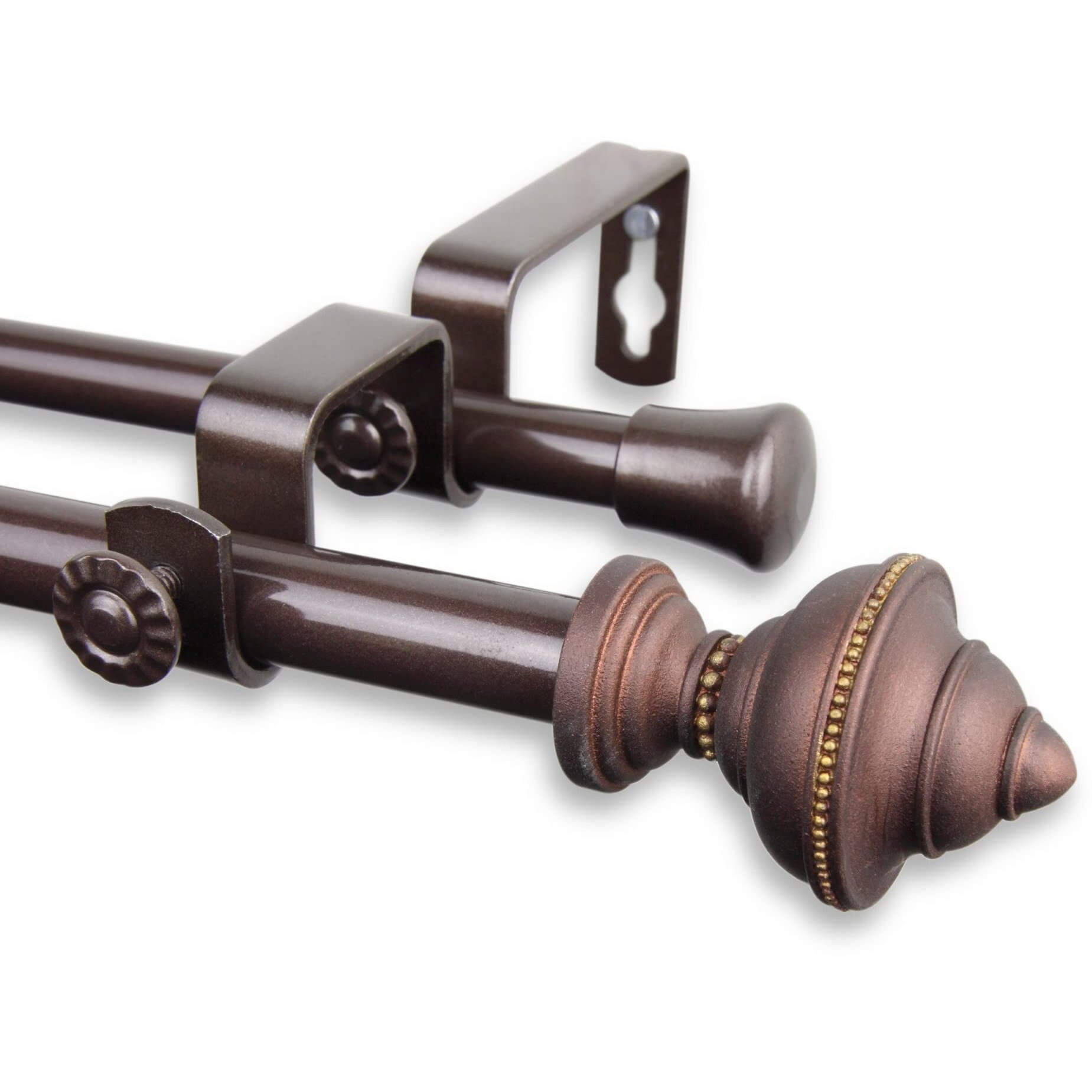 Rod Astamoda Augustus Double Curtain 5/8 inch Dia. 84-120 Inch - Cocoa