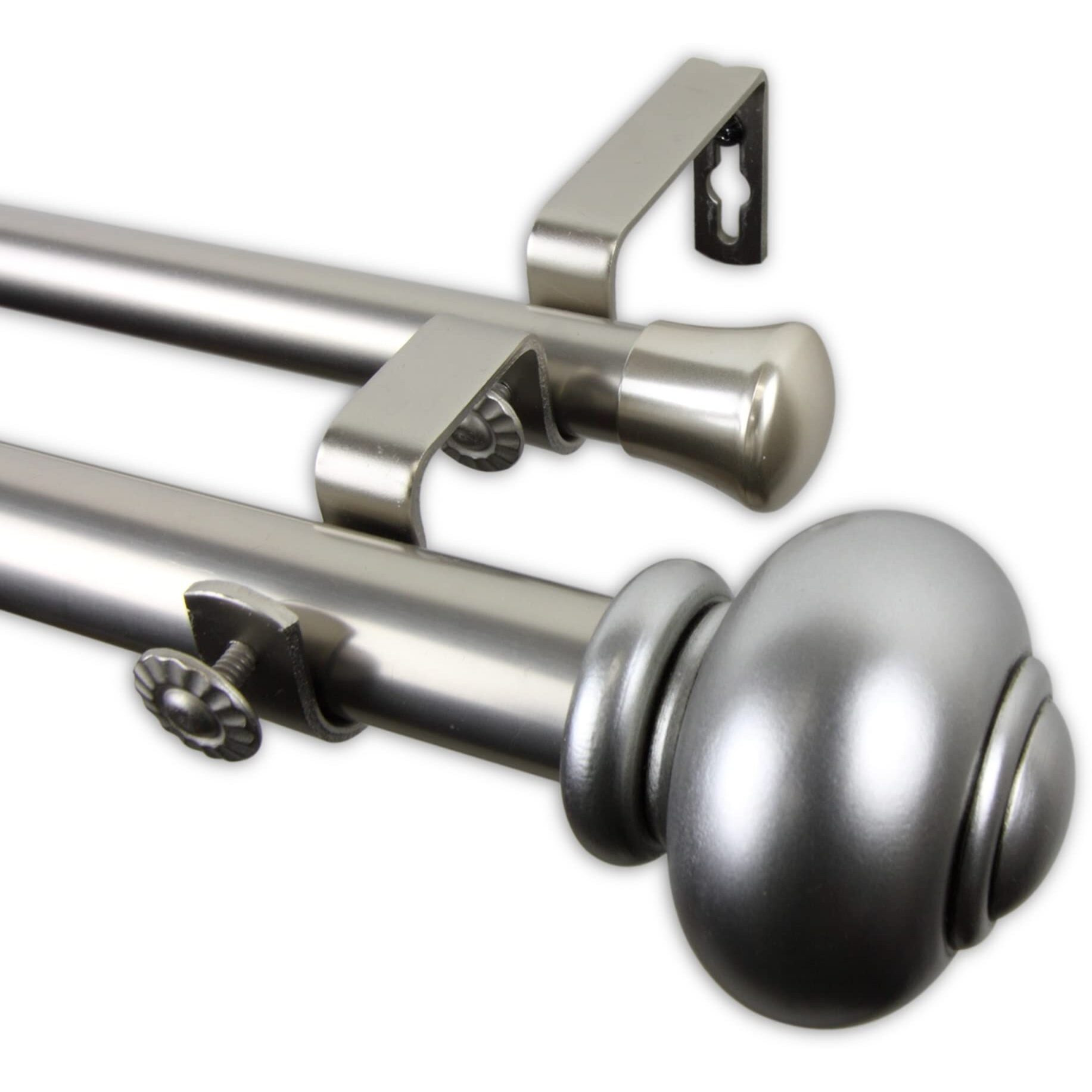 Rod Astamoda Constantino Double Curtain 1" OD 48-84 inch - Satin Nickel