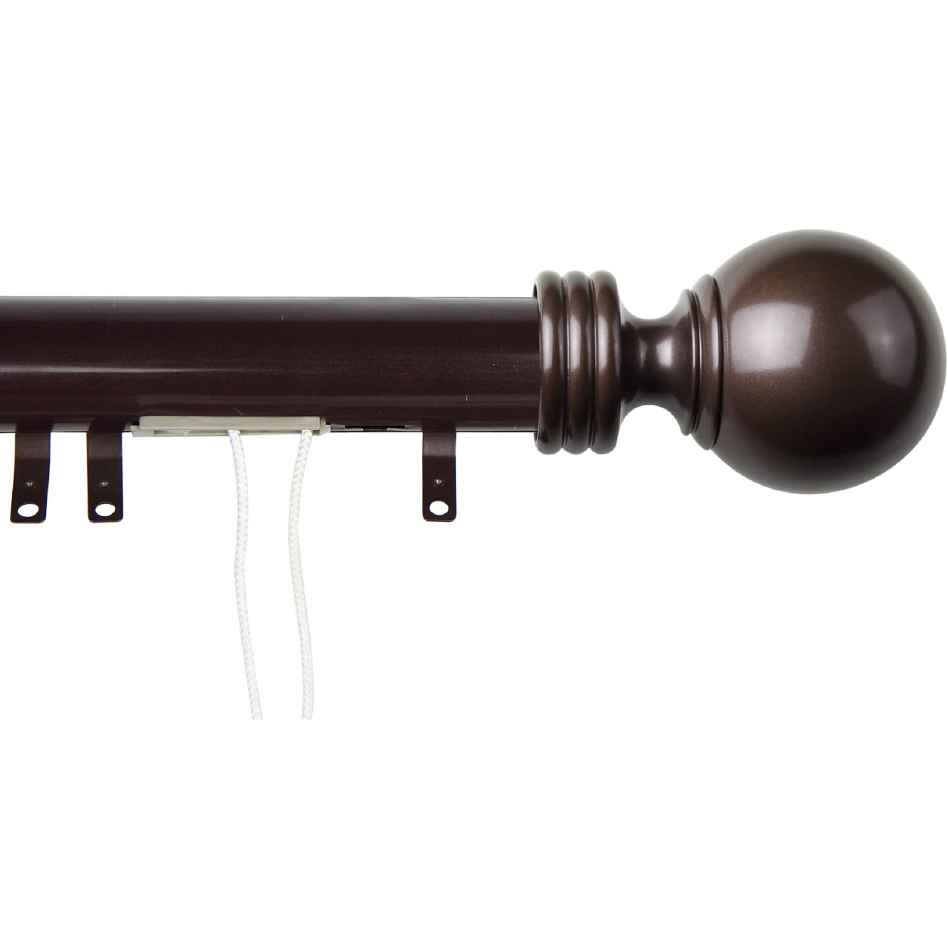Rod Astamoda Archie Decorative Traverse w/Sliders 30"- 48" - Cocoa