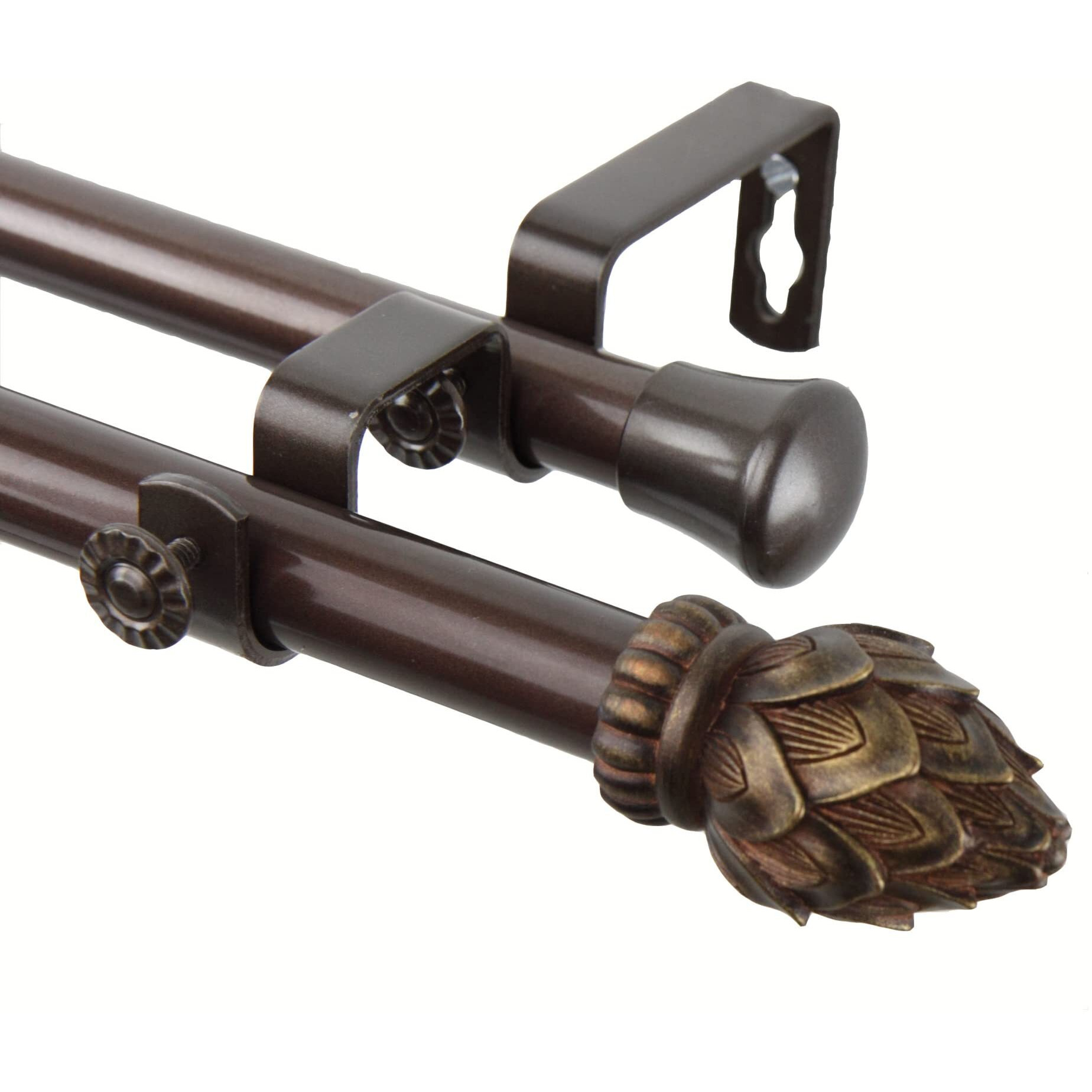 Rod Astamoda Tilia Double Curtain 3/4 inch Dia. 28-48" - Cocoa