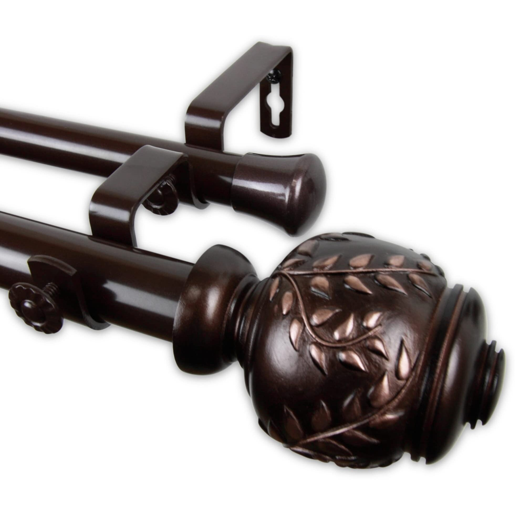 Rod Astamoda Mathilda Double Curtain 1" OD 120-170 inch - Bronze