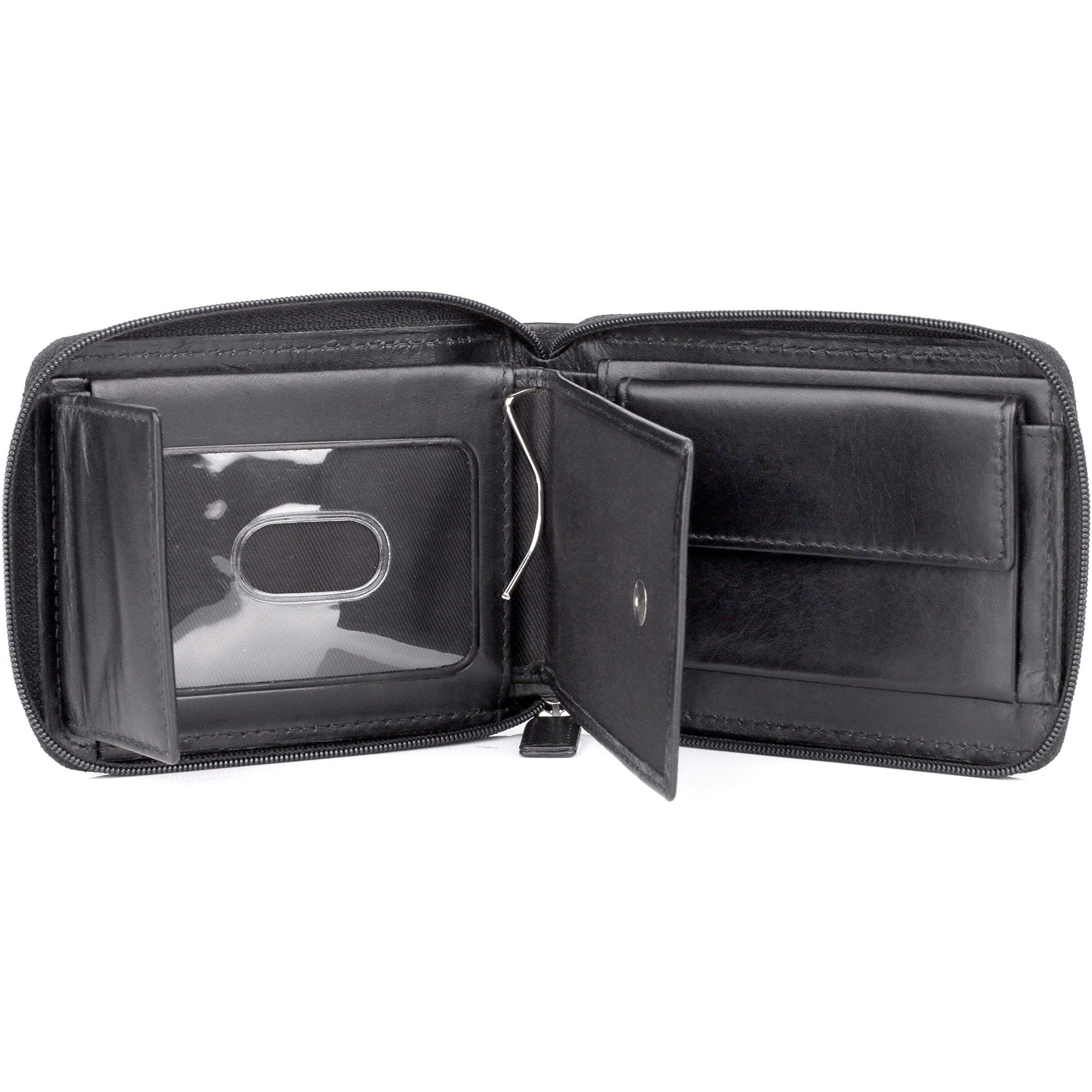 Dopp Regatta Zip-Around Billfold w/Zip Bill Compartment Black