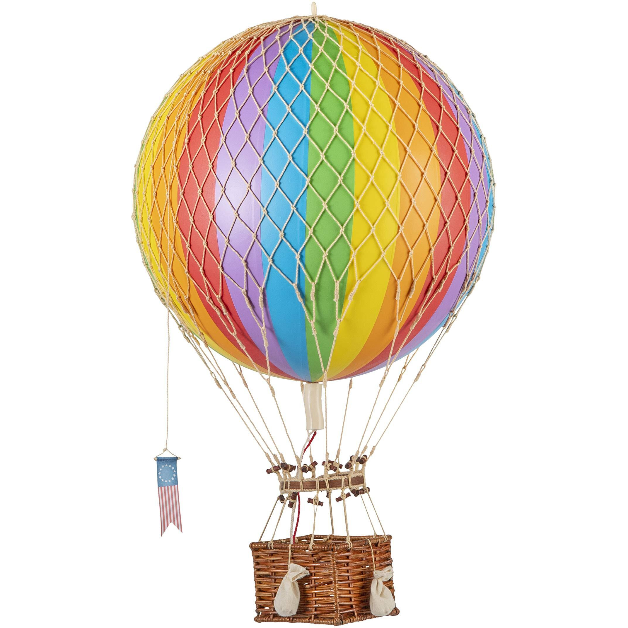 Authentic Models, Royal Aero Air Balloon, Hanging Home Decor - 22 Inch Height, Historic Hot Air Balloon Model for Home Decor, Detailed Vintage Decorations to Hang from Ceiling - Rainbow
