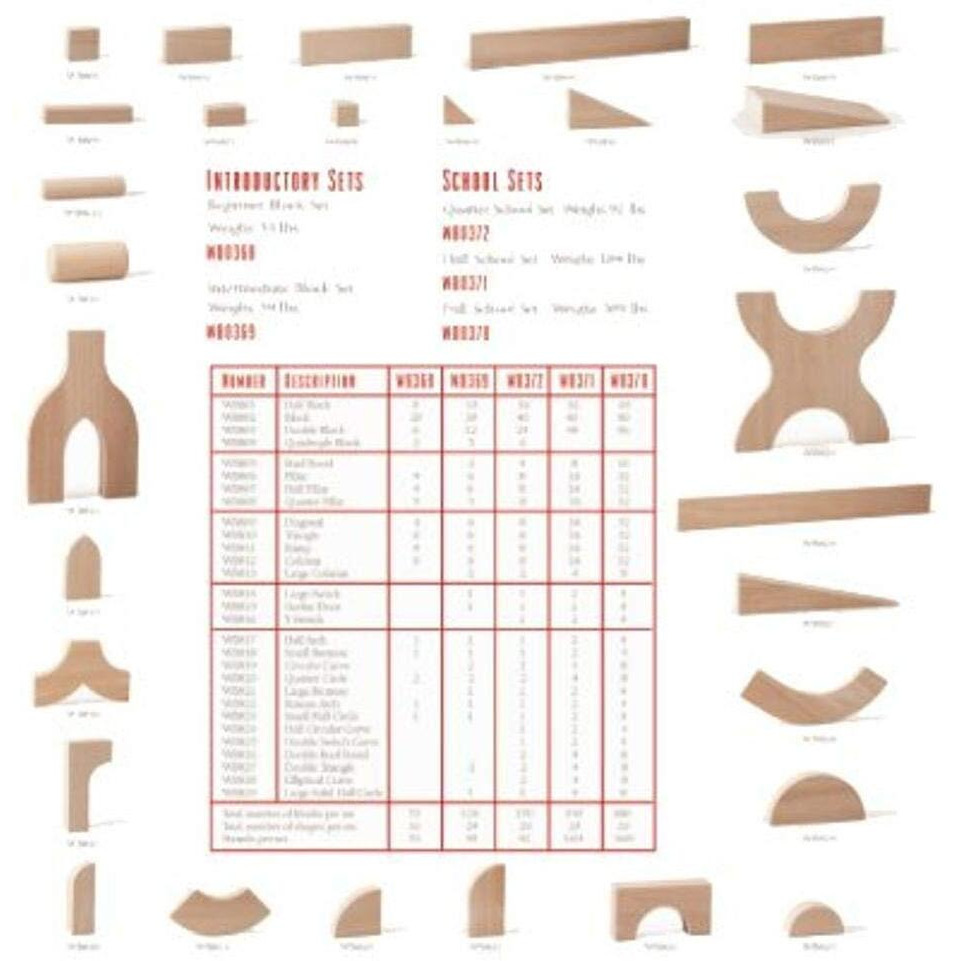 Whitney Brothers Hardwood Block Set, Half School