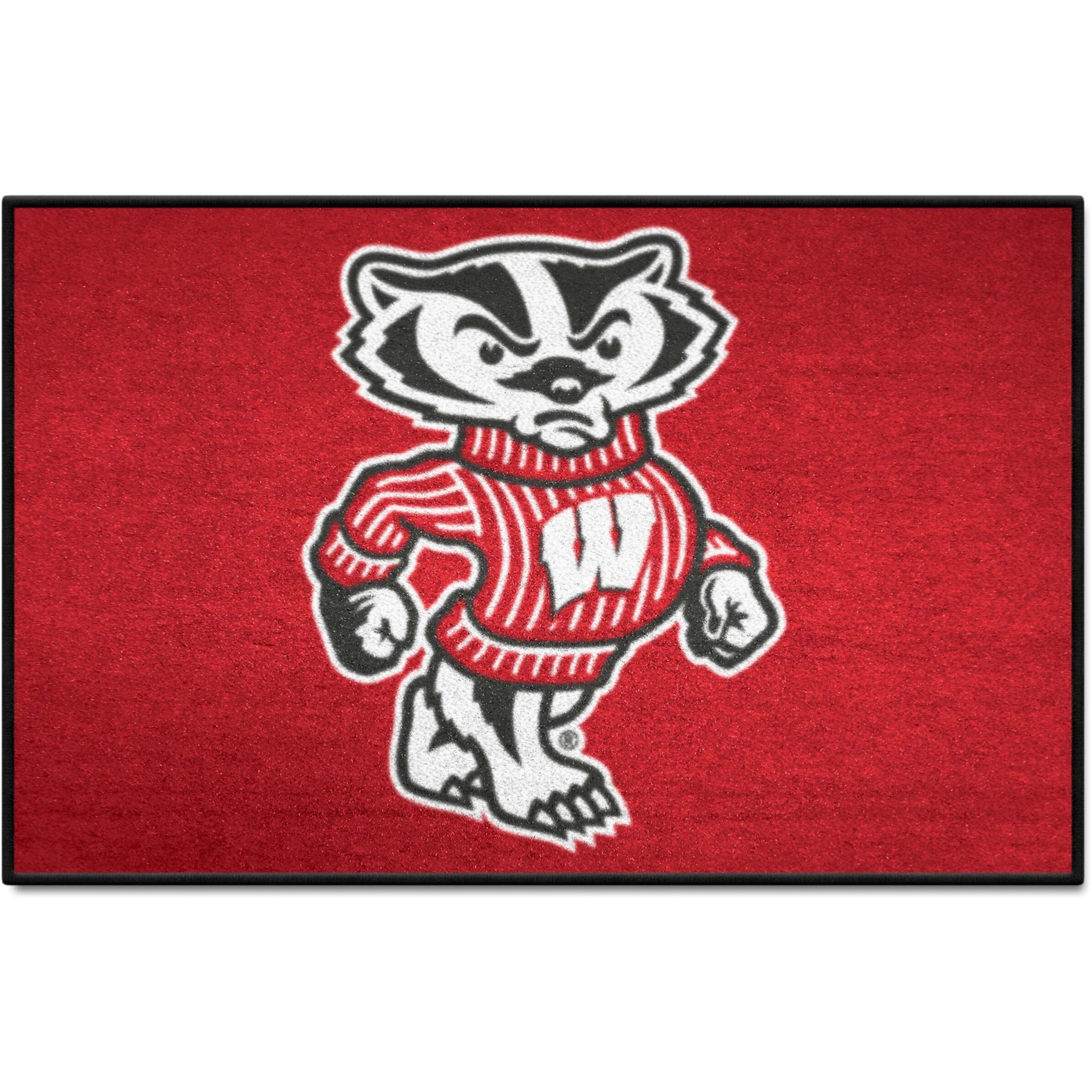 FANMATS 36729 NCAA - Wisconsin Badgers Starter Mat Accent Rug - 19in. x 30in.| Sports Fan Home Decor Rug and Tailgating Mat