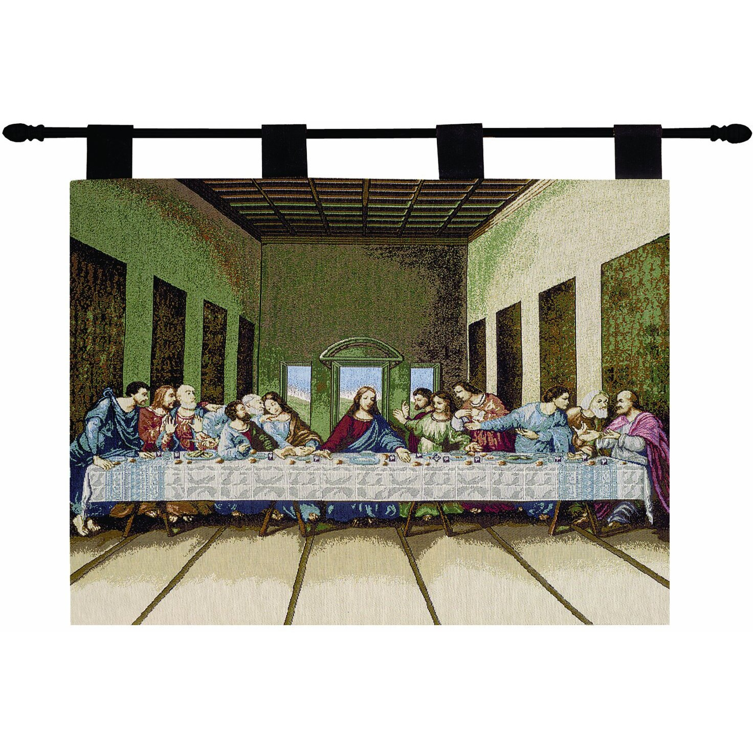 Manual Inspirational Collection Wall Hanging and Finial Rod, Last Supper, 36 X 26-Inch