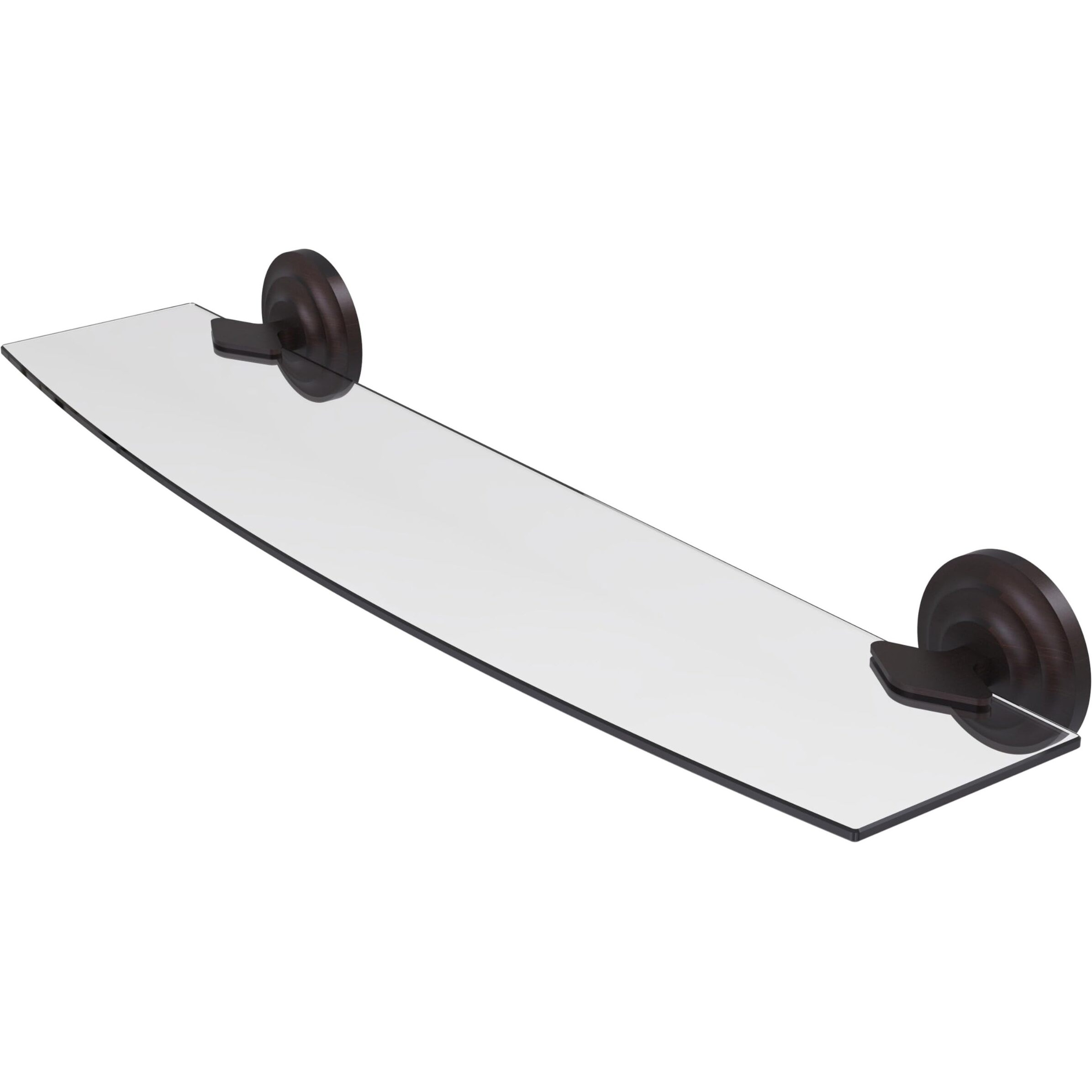 Allied Brass QN-33/24-VB Que 24 Inch Glass Shelf, Venetian Bronze