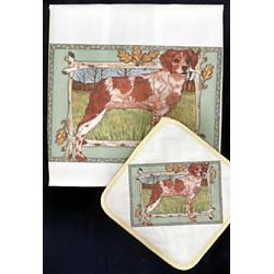 Pipsqueak Productions DP999 Dish Towel and Pot Holder Set - Brittany