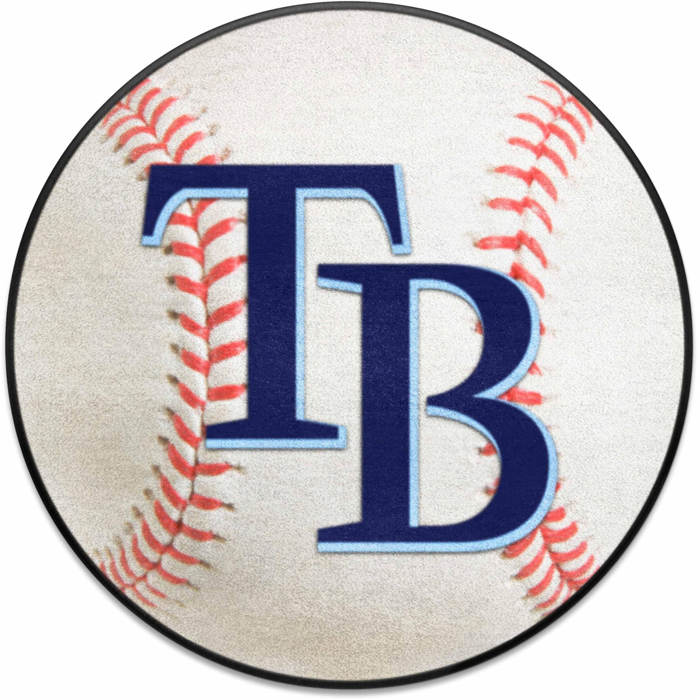 FANMATS 6350 Tampa Bay Rays Baseball Shaped Accent Rug - 27in. Diameter - &quotRays" Wordmark
