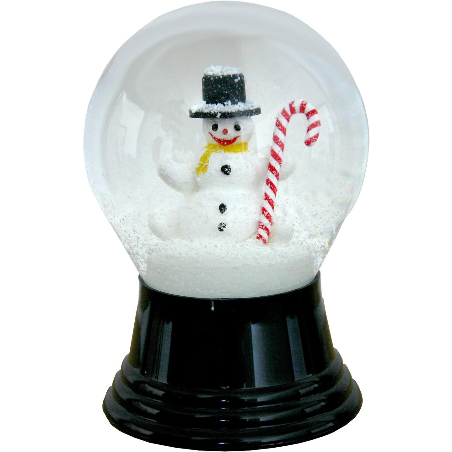 Alexander Taron Importer PR1476 Perzy Snowglobe, Medium Snowman with Canycane-5" H W x 3" D, 5" x 3" x 3", White