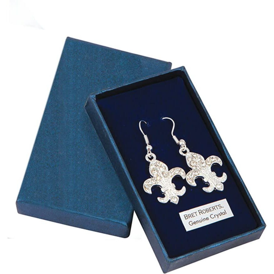 Bret Roberts Round Cut Fleur de Lys Drop Earrings