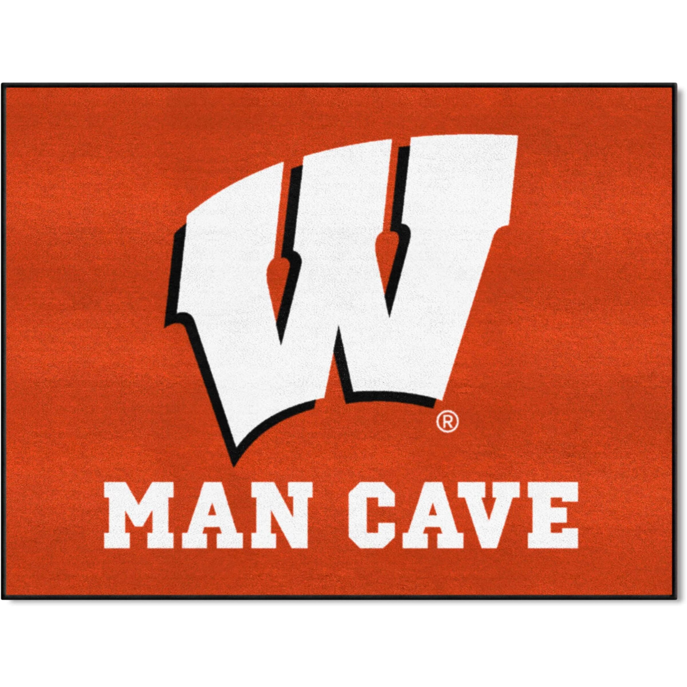 FANMATS 14709 Wisconsin Badgers Man Cave All-Star Rug - 34 in. x 42.5 in.