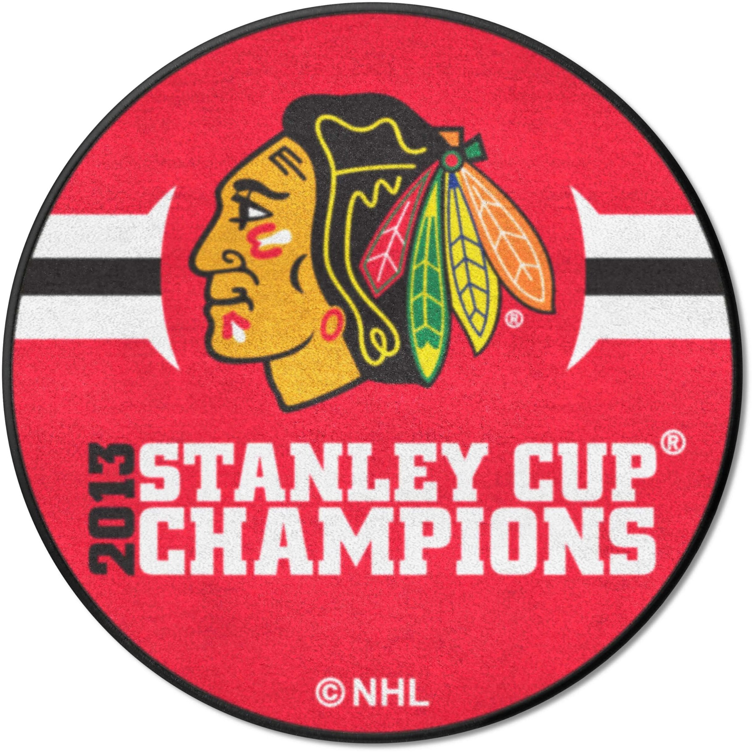 Chicago Blackhawks 2013 NHL Stanley Cup Champions Puck Rug 27" Diameter