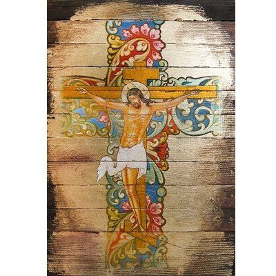 G. Debrekht Wooden Board Art, 12 x 16, Saint Peter