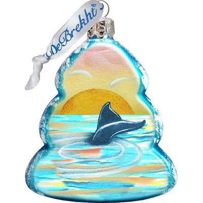 Whale Tail Coastal Glass Ornament, Coastal Decor - 776276 Coastal Art by G.DeBrekht