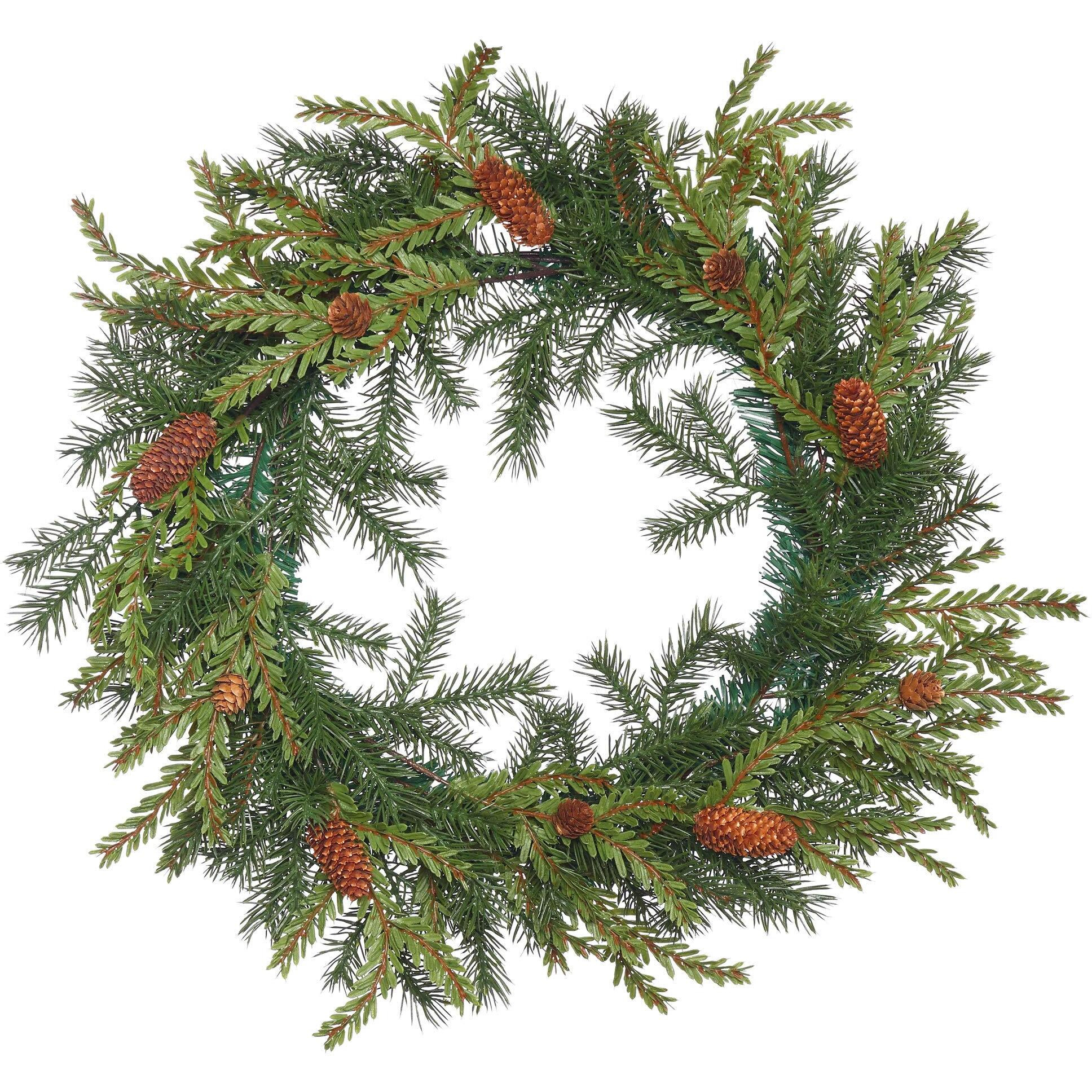 Vickerman 20" Hemlock-Angel Pine Artificial Christmas Wreath, Unlit - Faux Pine Christmas Wreath - Indoor Seasonal Home Decor