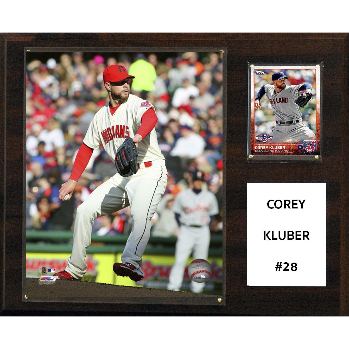 C&I Collectables MLB Cleveland Indians Corey Kluber Player Plaque, 12&quotx15"