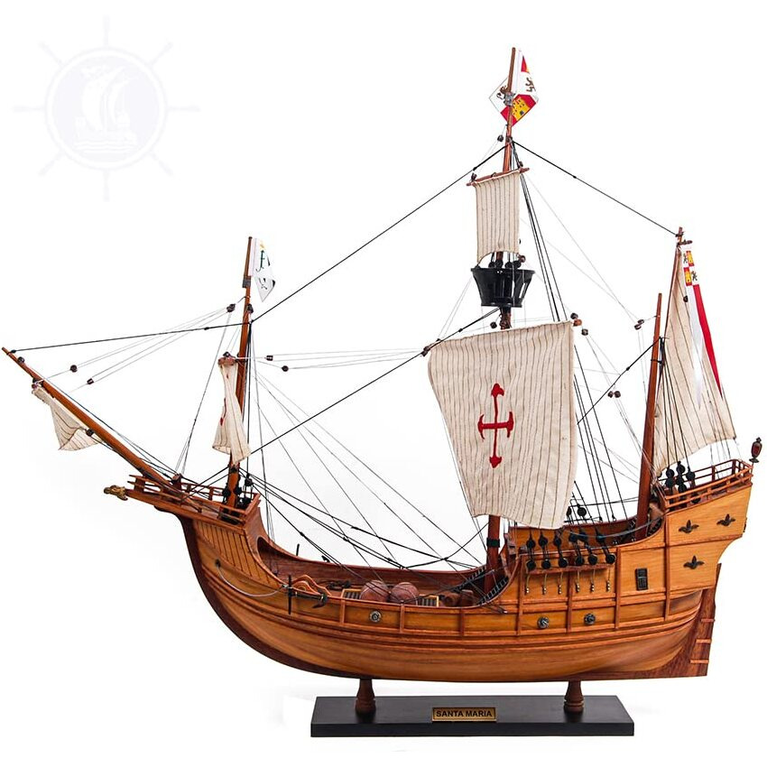 Old Modern Handicrafts Santa Maria Columbus Ship Model - Fully Assembled Ship Model - Museum Quality Dcor for Home & Office - 29 x 11.5 x 26 inches
