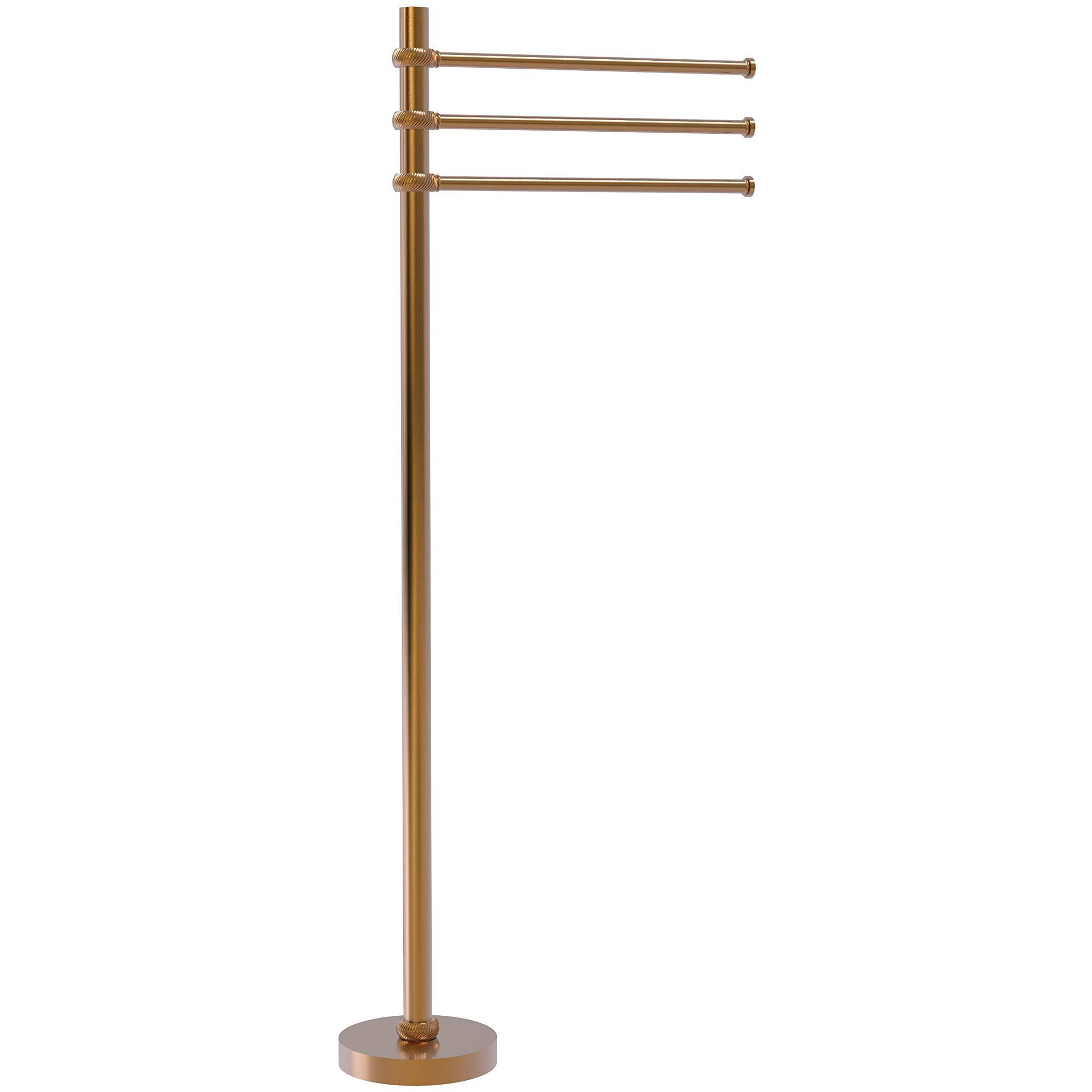 Allied Brass TS-45T-BBR 3 Pivoting 12 Inch Arms Towel Stand, Brushed Bronze