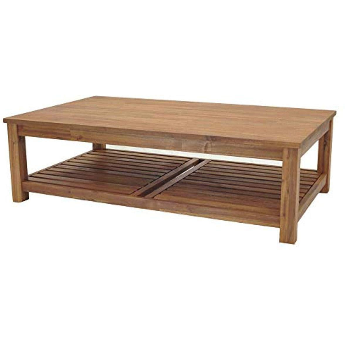 New Pacific Direct Tiburon Coffee Table ,Solid Acacia Wood,Amber Brown